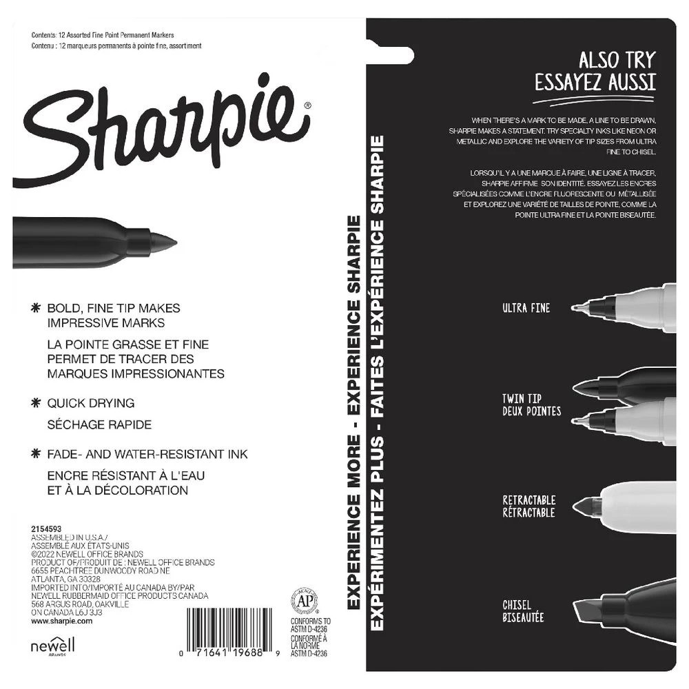 10 Sharpie Fine Permanent Markers Portrait Colours 12 Pack, 10 of 10