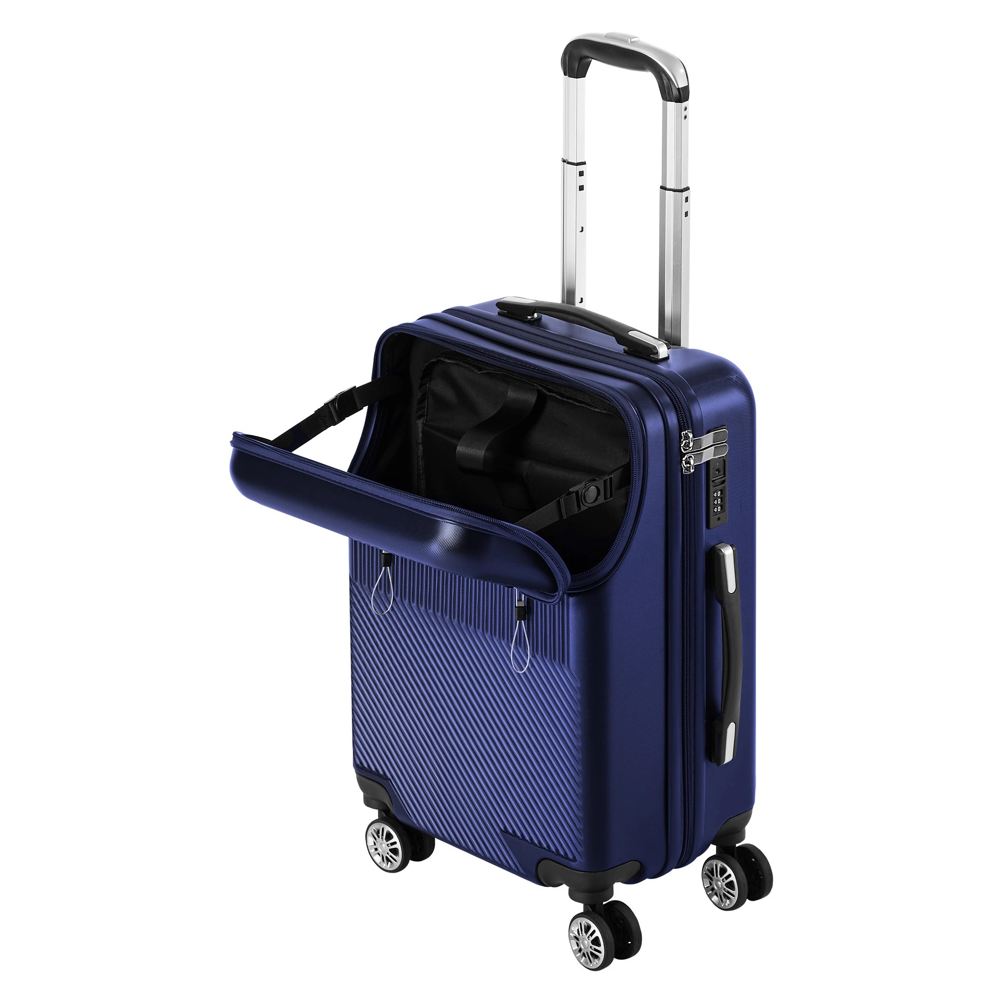 9 Mazam 2PCS Luggage Suitcase Trolley Set TSA Carry On Hard Case - Blue, 9 of 9