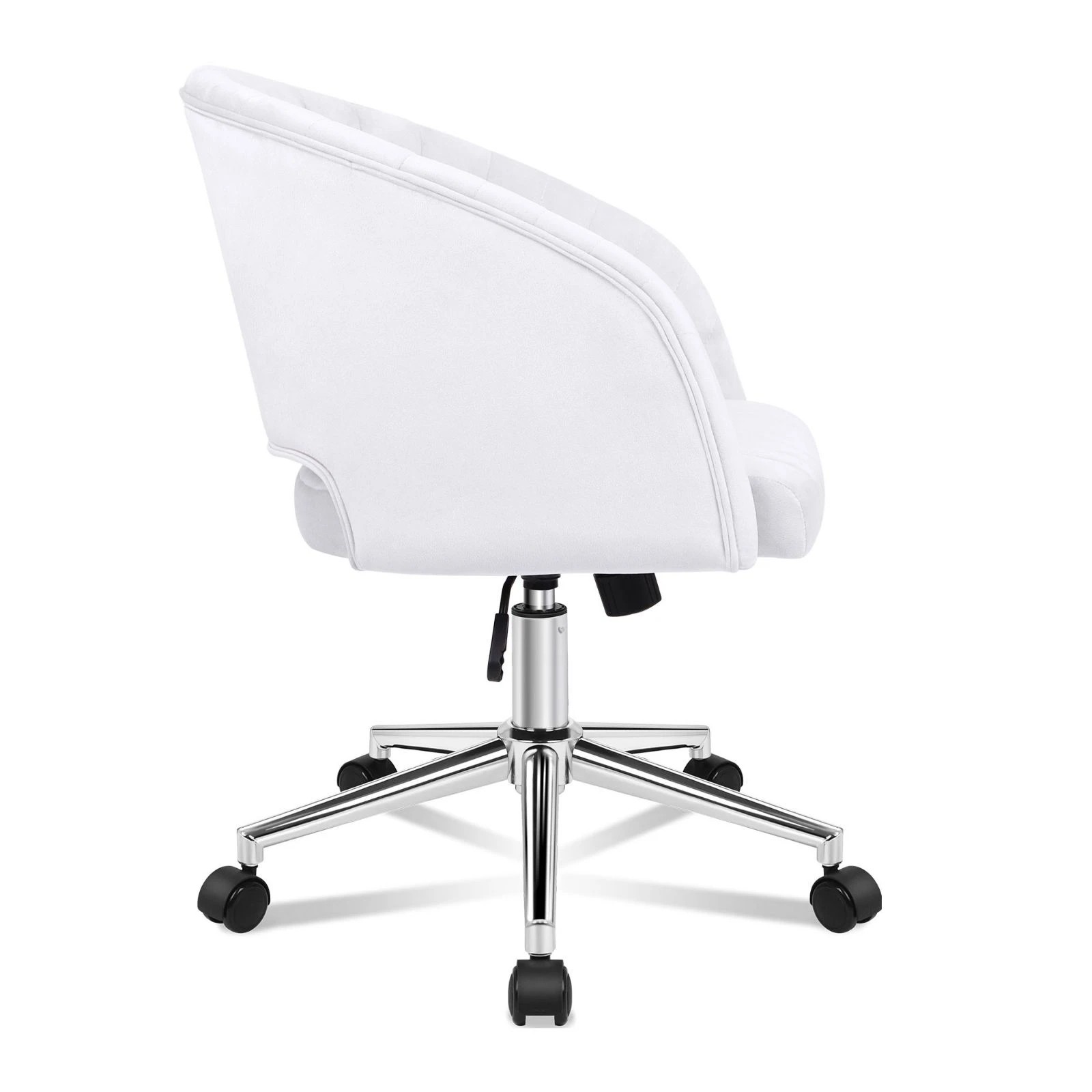 5 Alfordson Velvet Office Chair Swivel Armchair Work Study Seat Adult Kids - White, 5 of 9