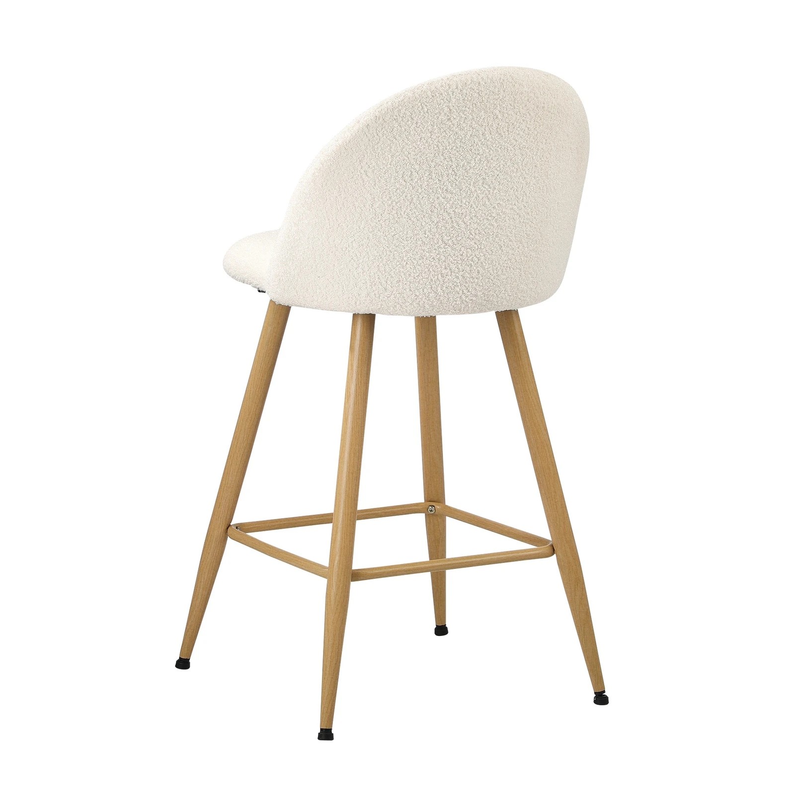 8 Oikiture 2x Bar Stools Kitchen Dining Chairs Counter Stool Boucle Padded Stools
 - Beige, 8 of 10