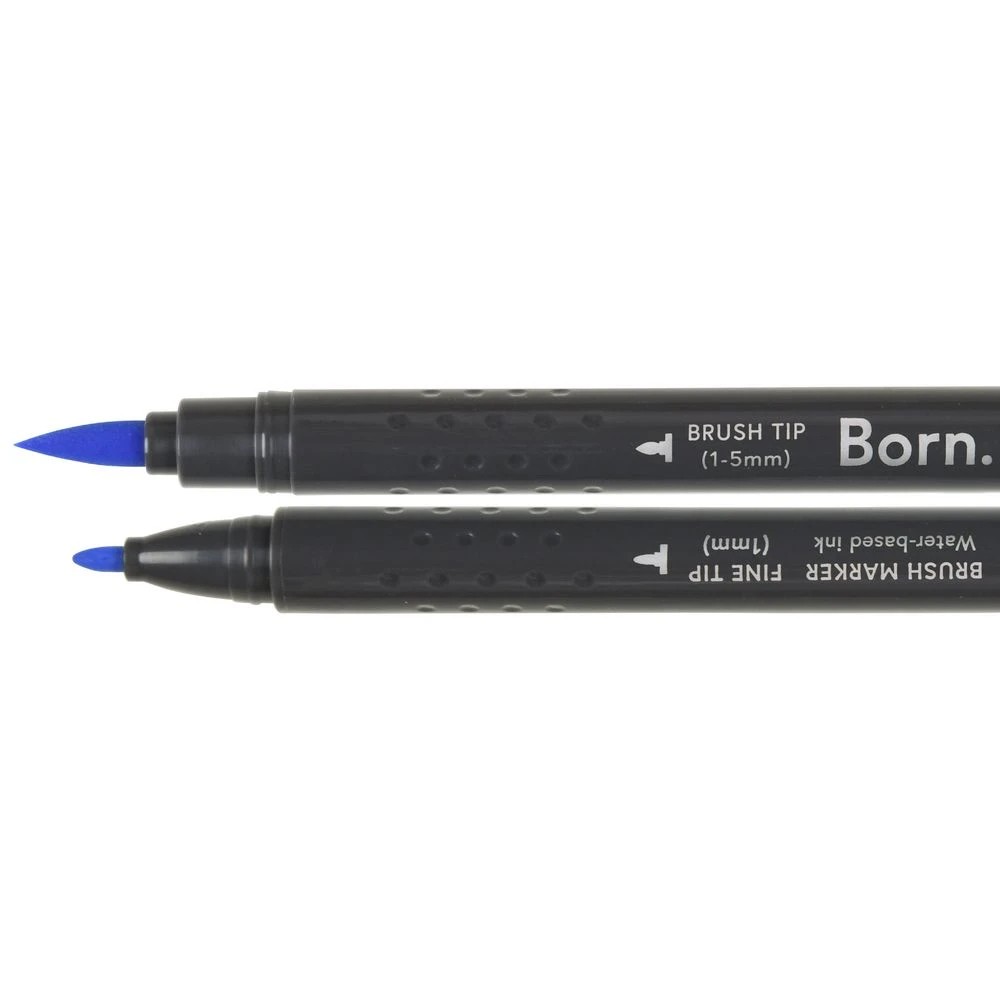 2 Born Professional Brush Dual-Tip Marker Tahitian Blue 515, 2 of 4