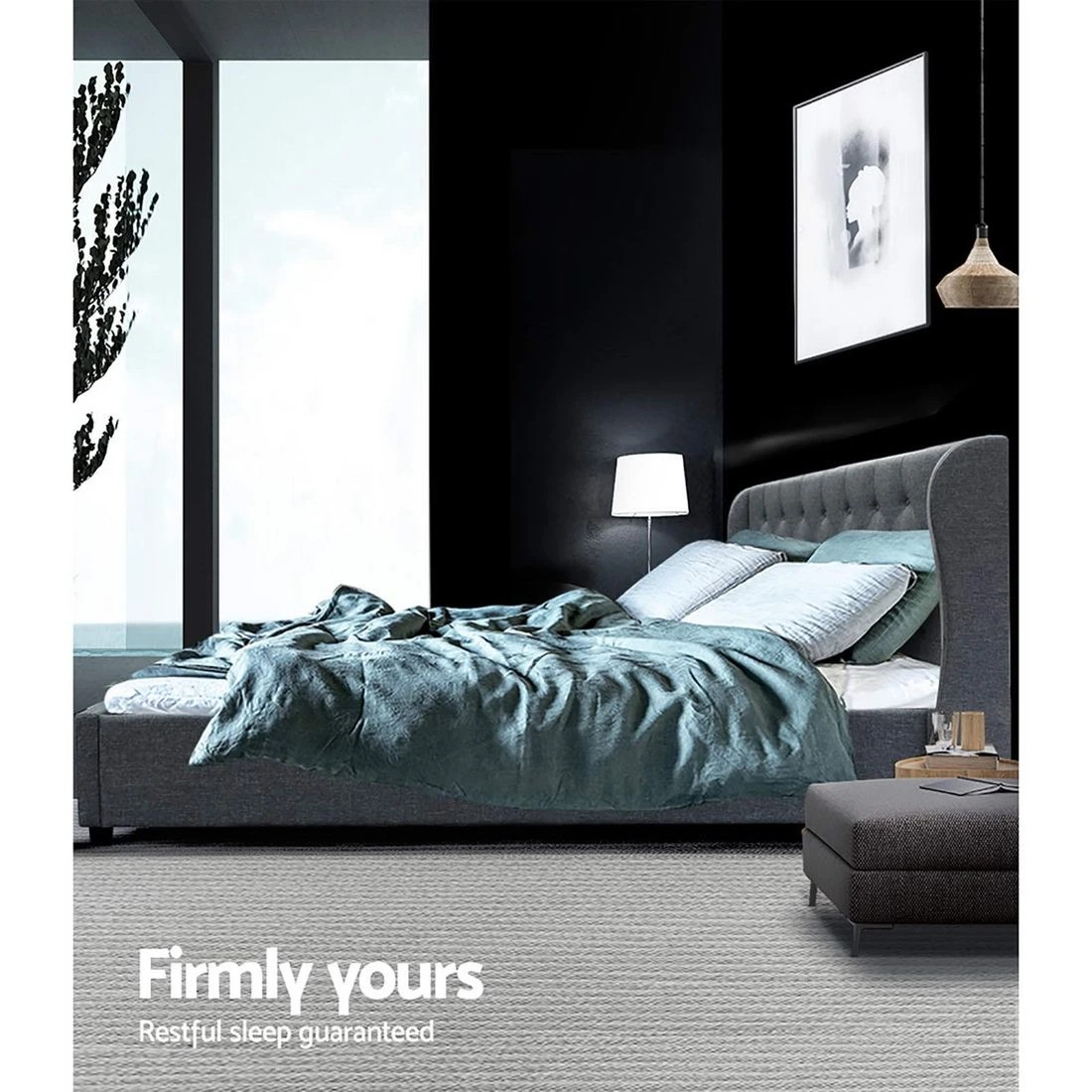 10 Artiss Bed Frame Queen Size Gas Lift Charcoal ISSA - Charcoal, 10 of 10