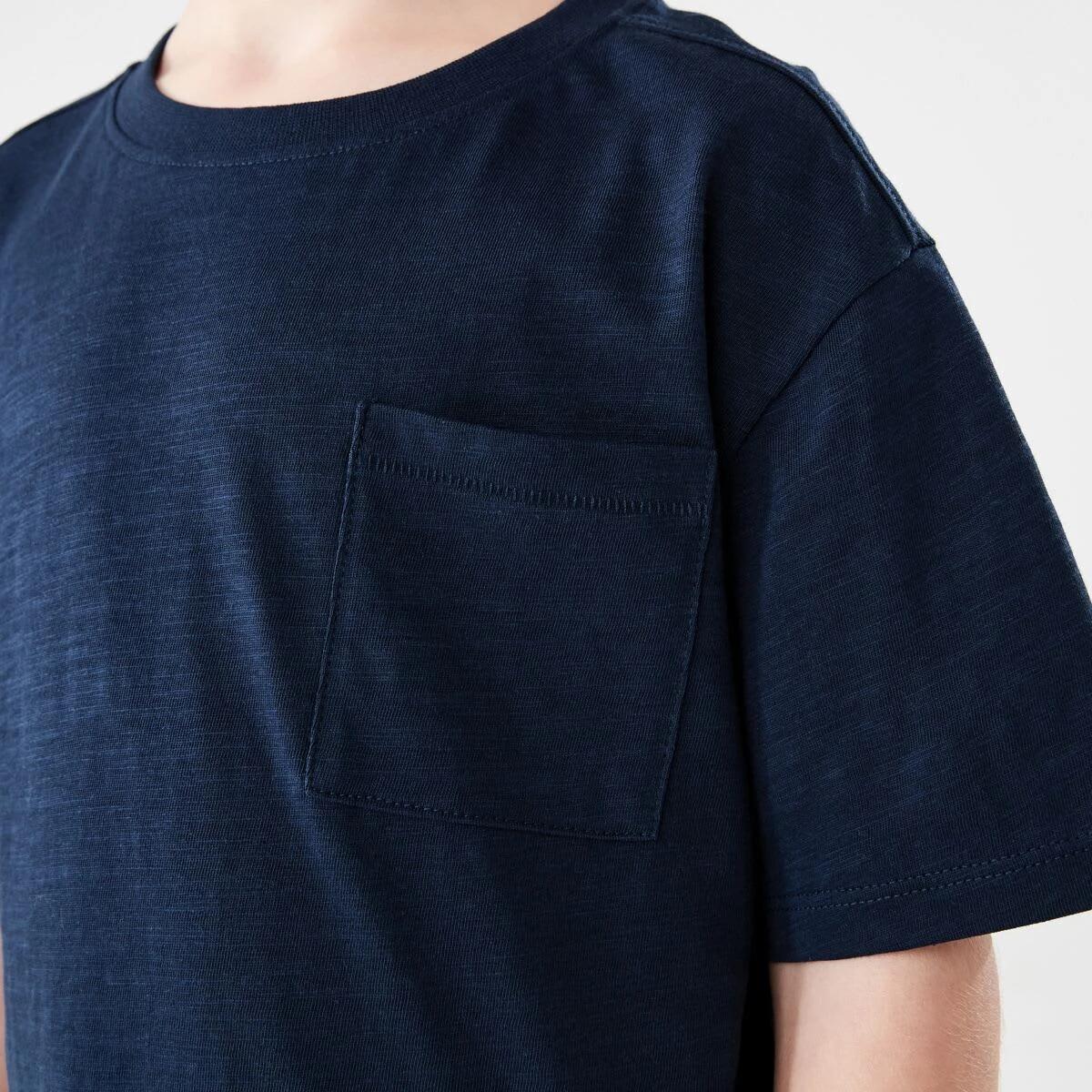 4 Plain Cotton T-shirt DRESS BLUE, 4 of 6