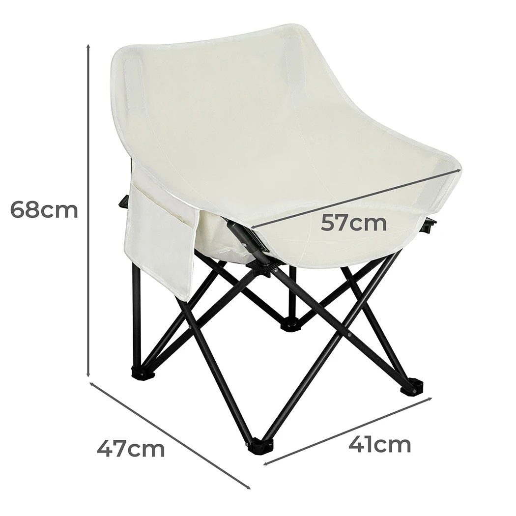3 Levede Portable Foldable Camping Chair in Beige Colour, 3 of 8