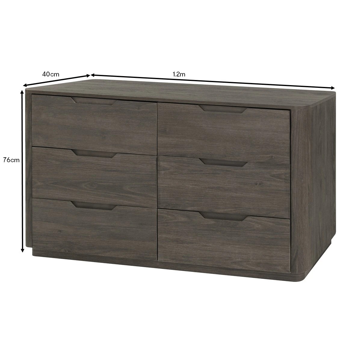 8 Miles 6 Drawer Chest - Walnut, 8 of 8