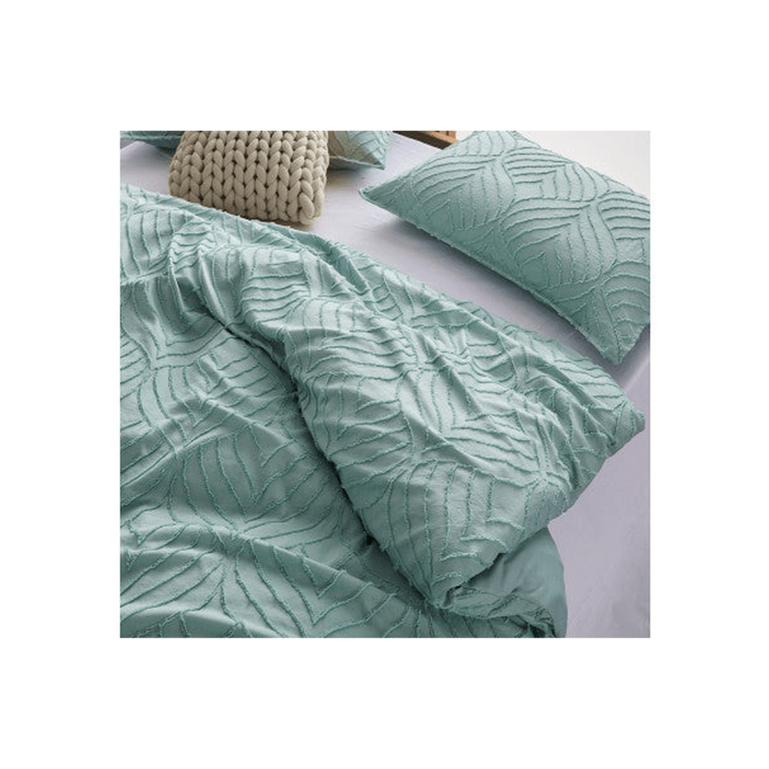 5 GIOIA CASA Tufted Ultra-Soft 100% Microfibre Quilt Cover Set, Sage Green - Green, 5 of 6