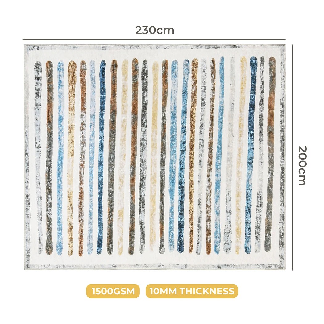 3 Marlow Machine Washable Floor Rug Strip Pattern, 3 of 8