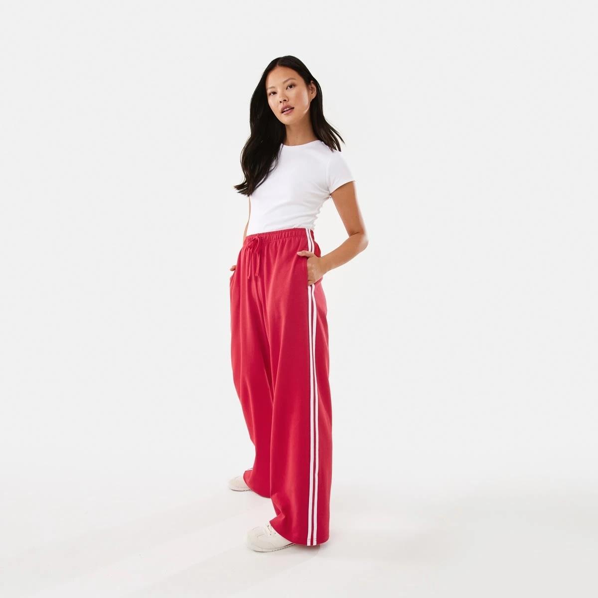 3 Side Stripe Pull On Pants Cherry Red, 3 of 10