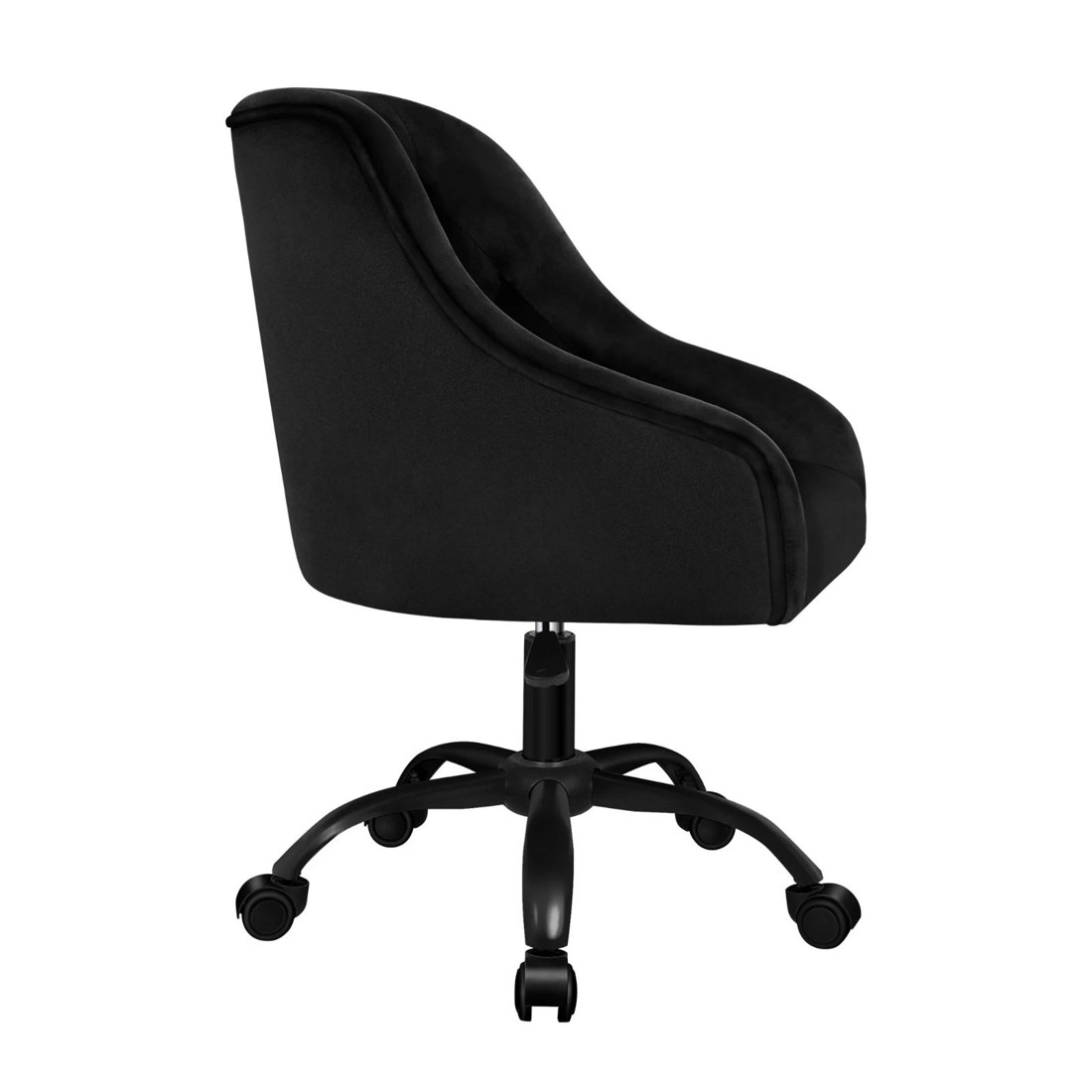 4 Alfordson Velvet Office Chair Computer Swivel Armchair Work Adult Kids - Black, 4 of 10