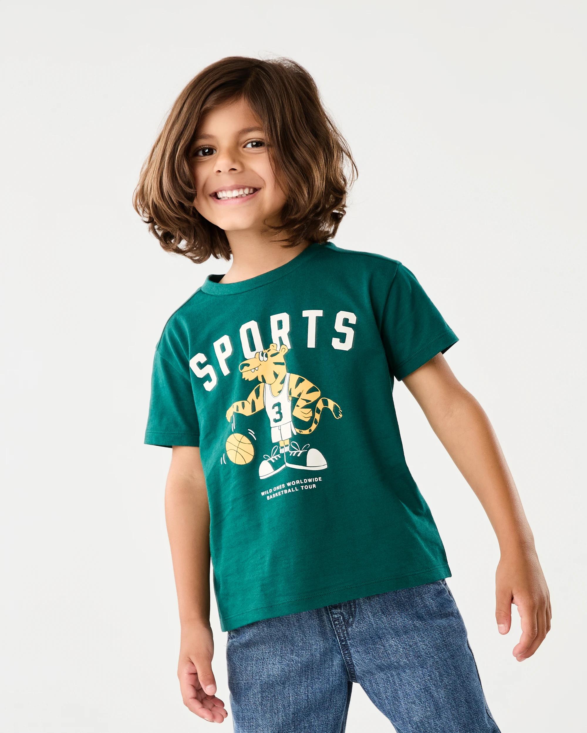 4 Chest Print T-shirt Grn Sports, 4 of 6