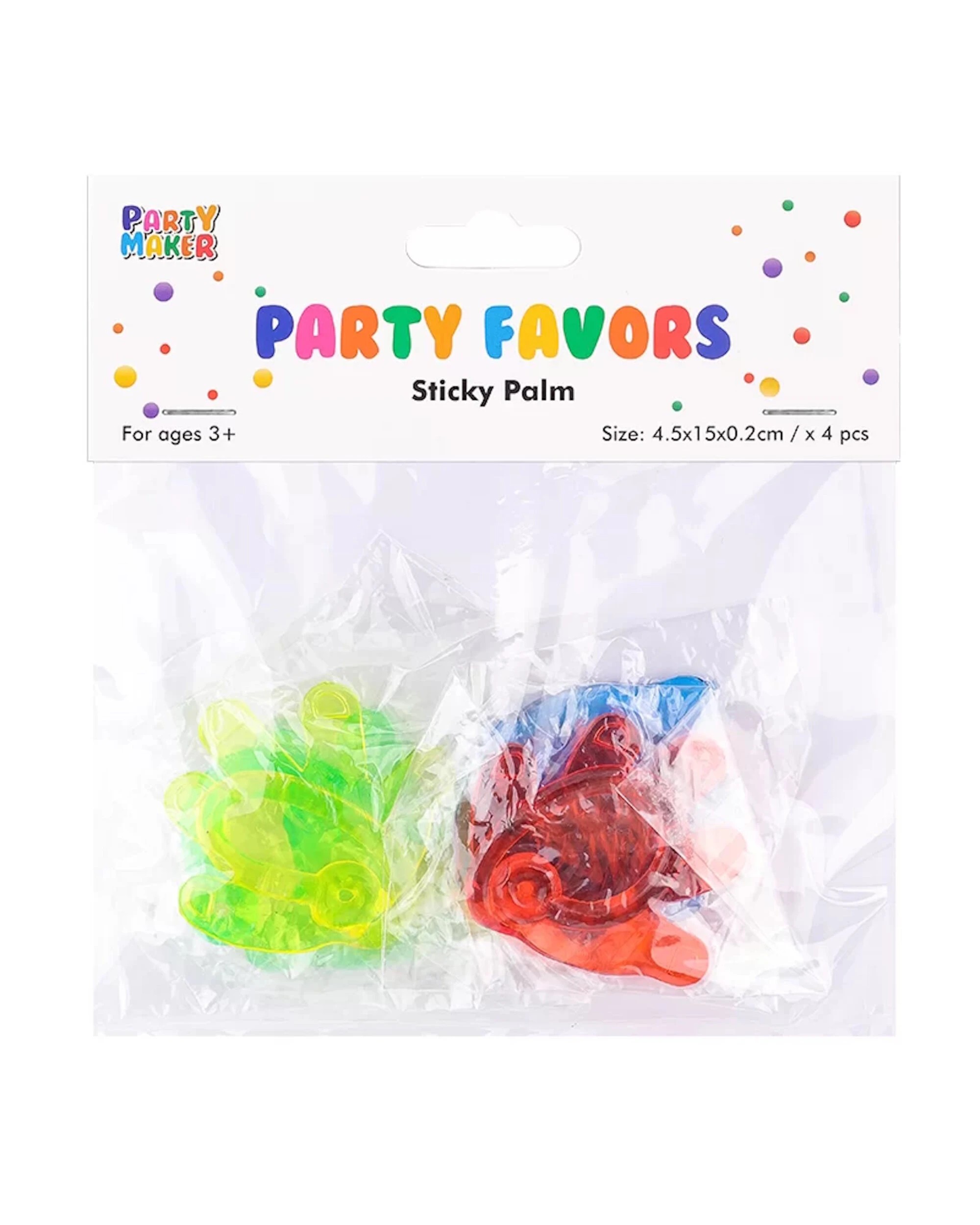 4 Partyrama Mini Sticky Hands Pack of 4 - Multi, 4 of 4