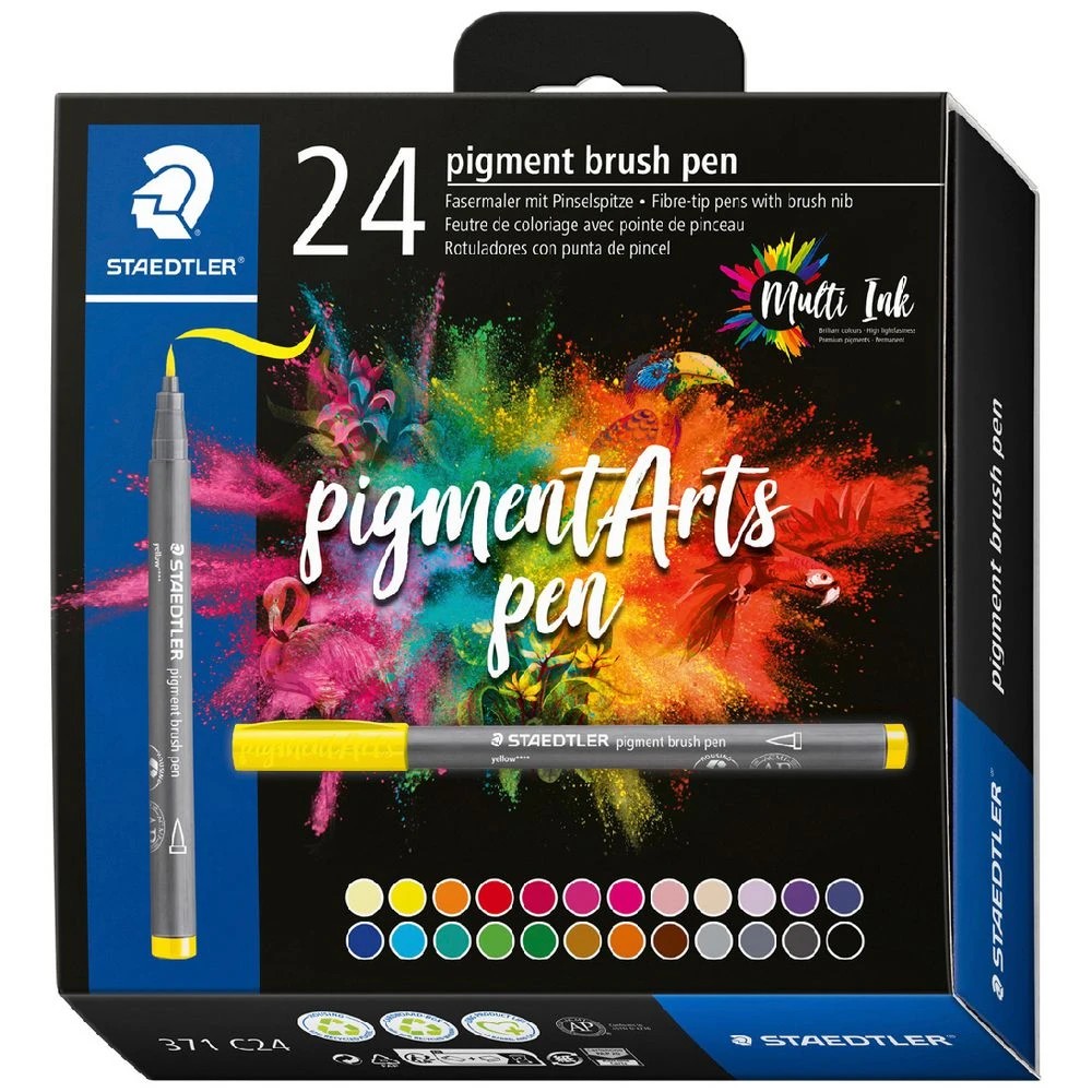 1 Staedtler Pigment Arts Brush Pens 24 Pack, 1 of 2