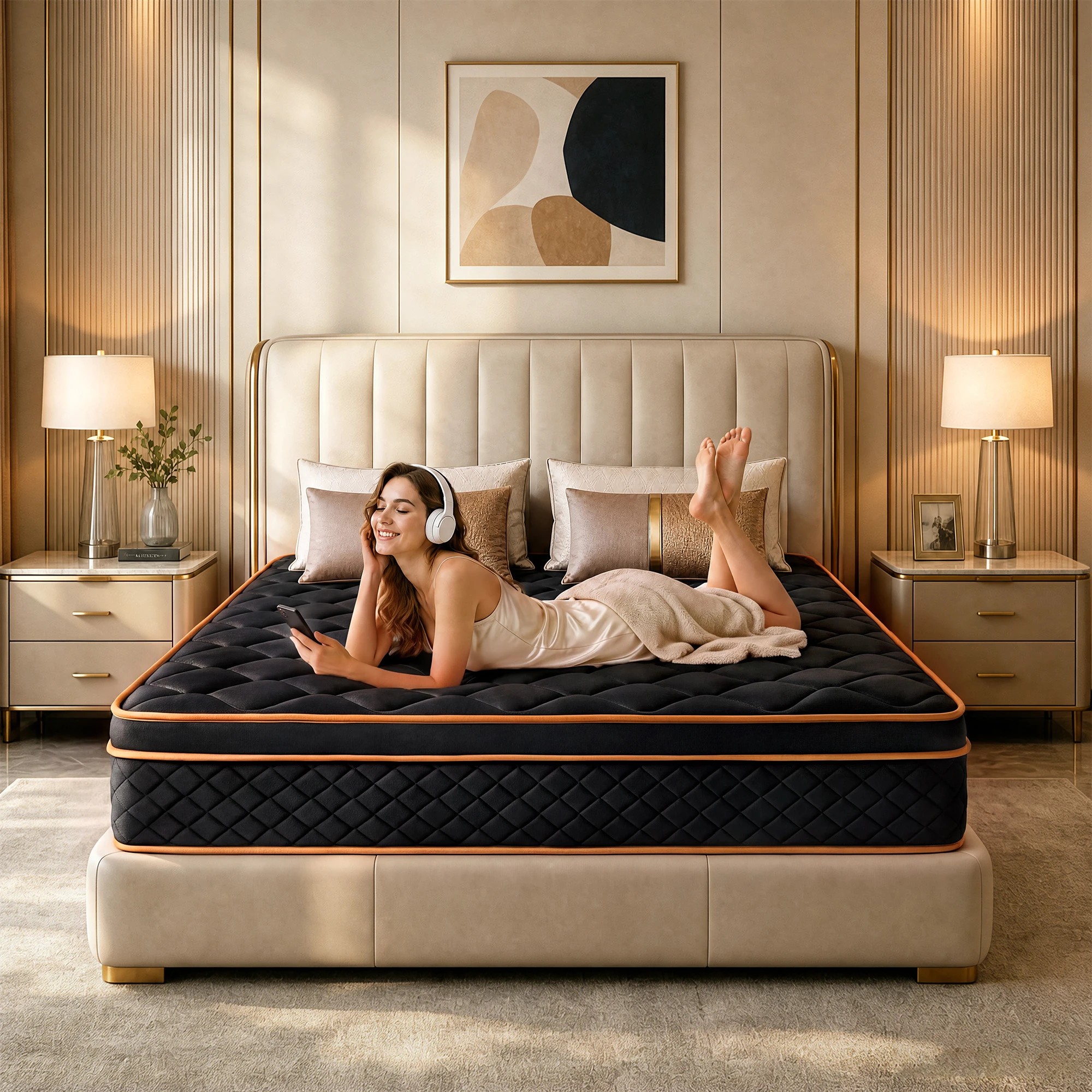 7 Advwin 30CM Hybrid Mattress with Memory Foam & Individual Pocket Springs Double Size - Black, 7 of 7