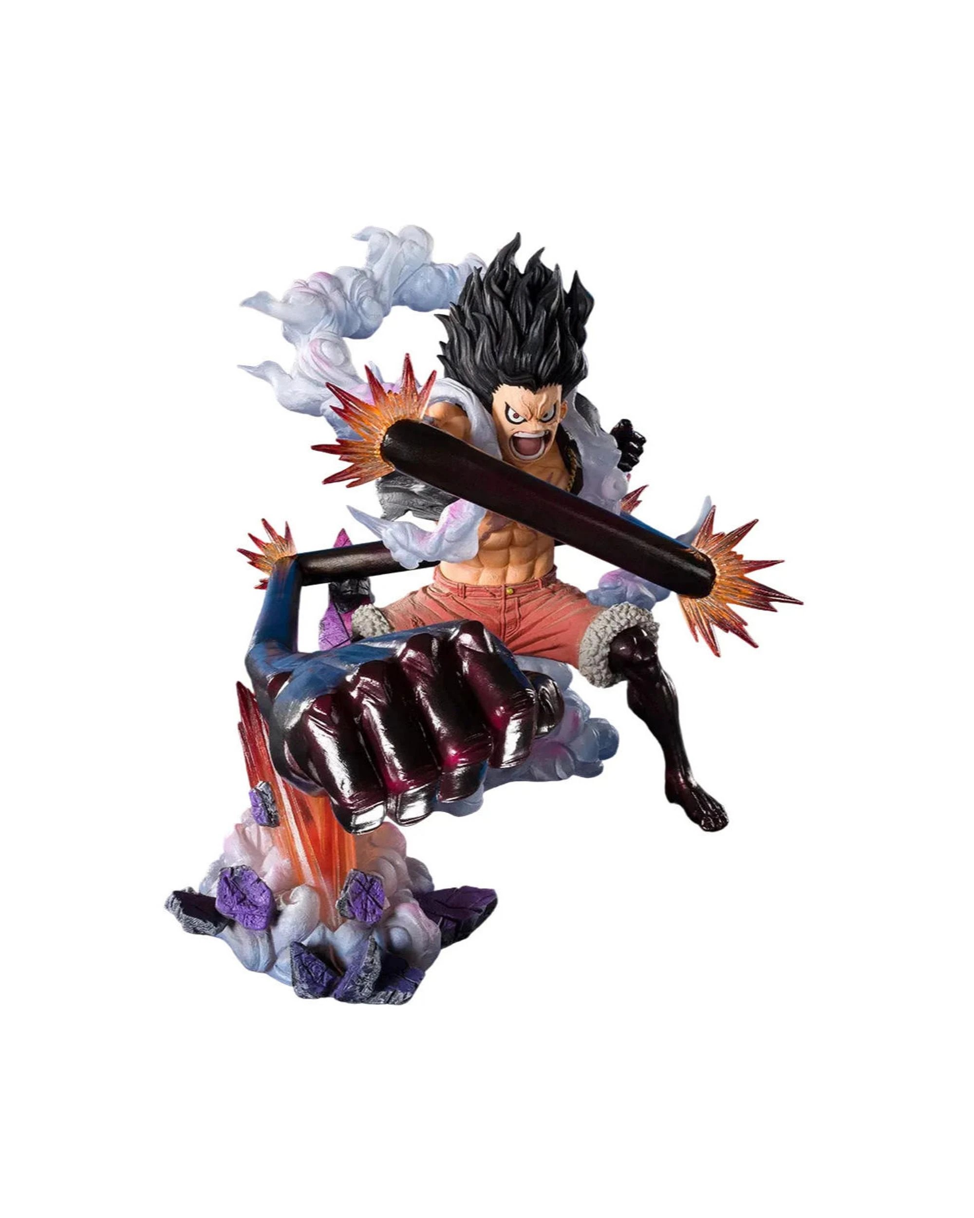 1 Tamashii Nations FiguartsZero Extra Battle One Piece Monkey D Luffy Gear 4 Snake Man Ohja Figure, 1 of 4
