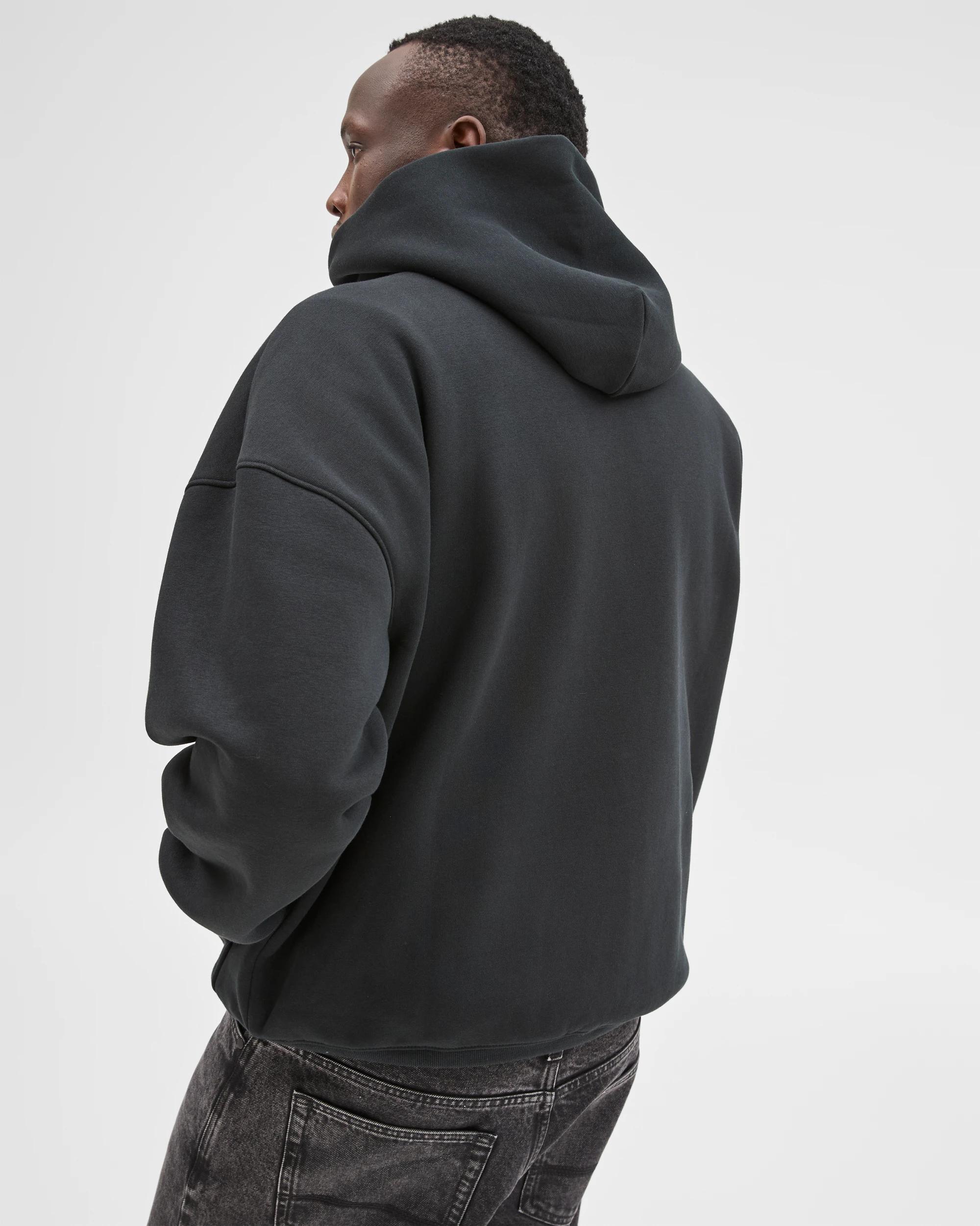 4 Commons Australian Cotton Blend Heavyweight Oversized Hoodie BLACK, 4 of 7