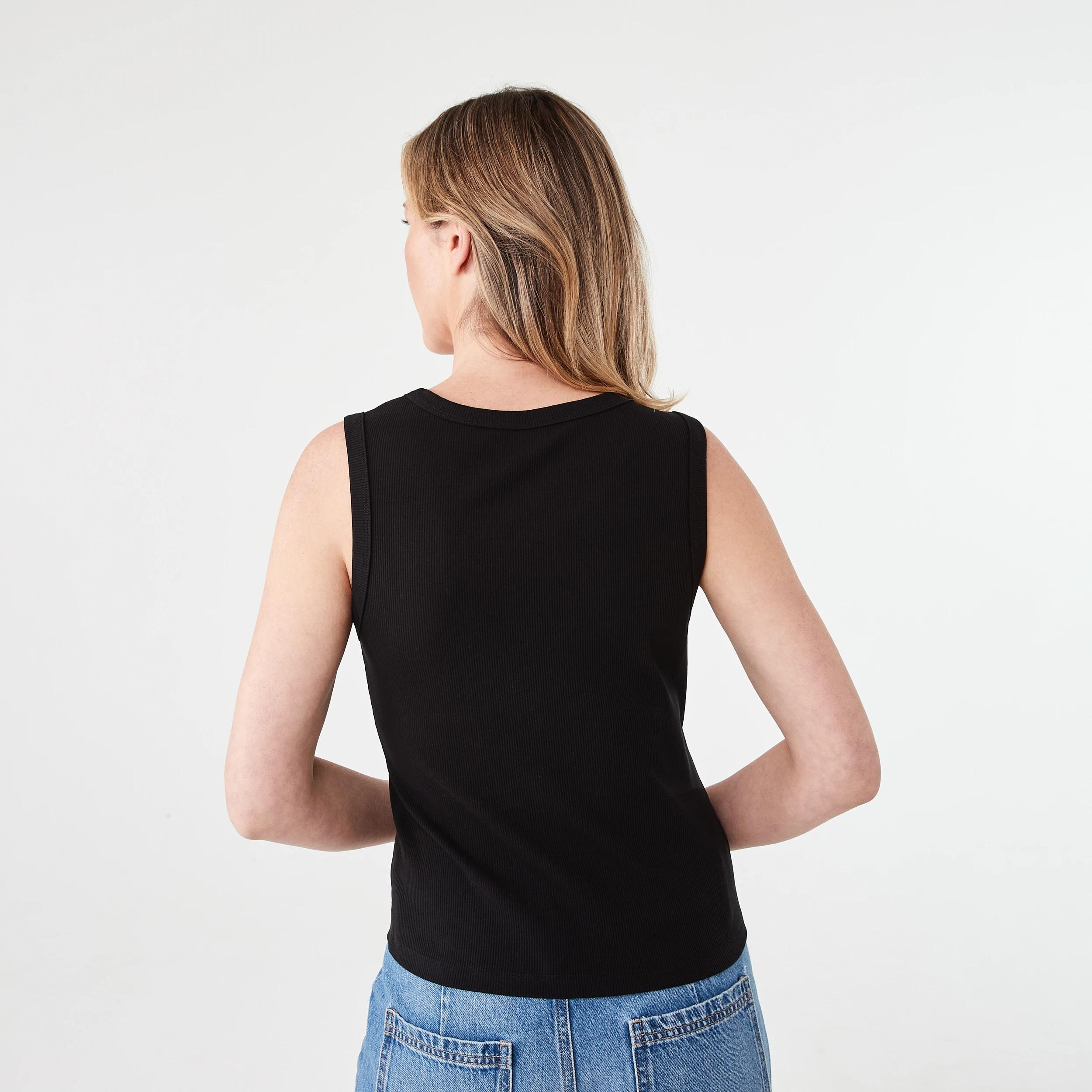 3 Sleeveless Asymmetric Top Black, 3 of 5
