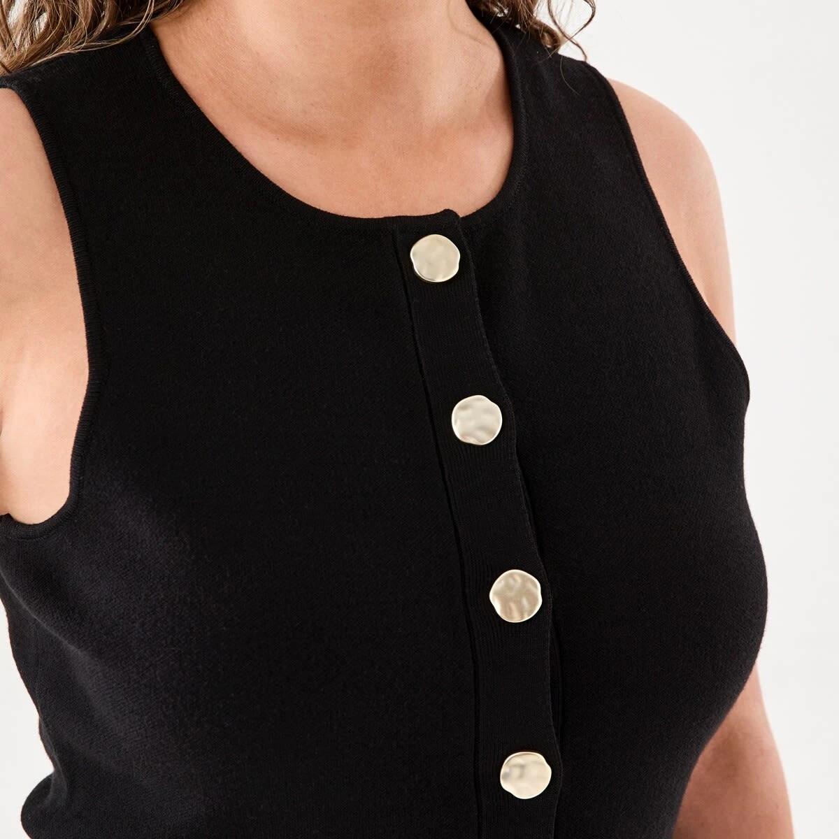 5 Sleeveless Fitted Vest BLACK, 5 of 5