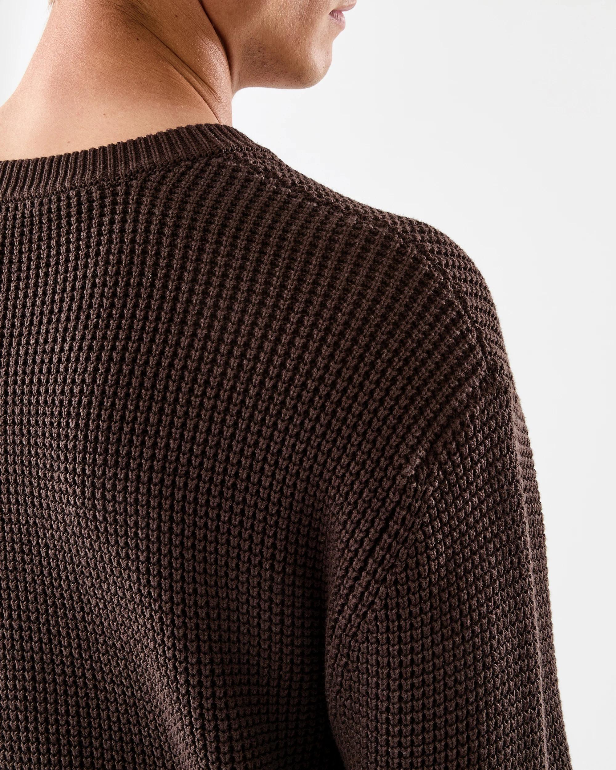 7 Waffle Knit Jumper Brn Mulch, 7 of 7