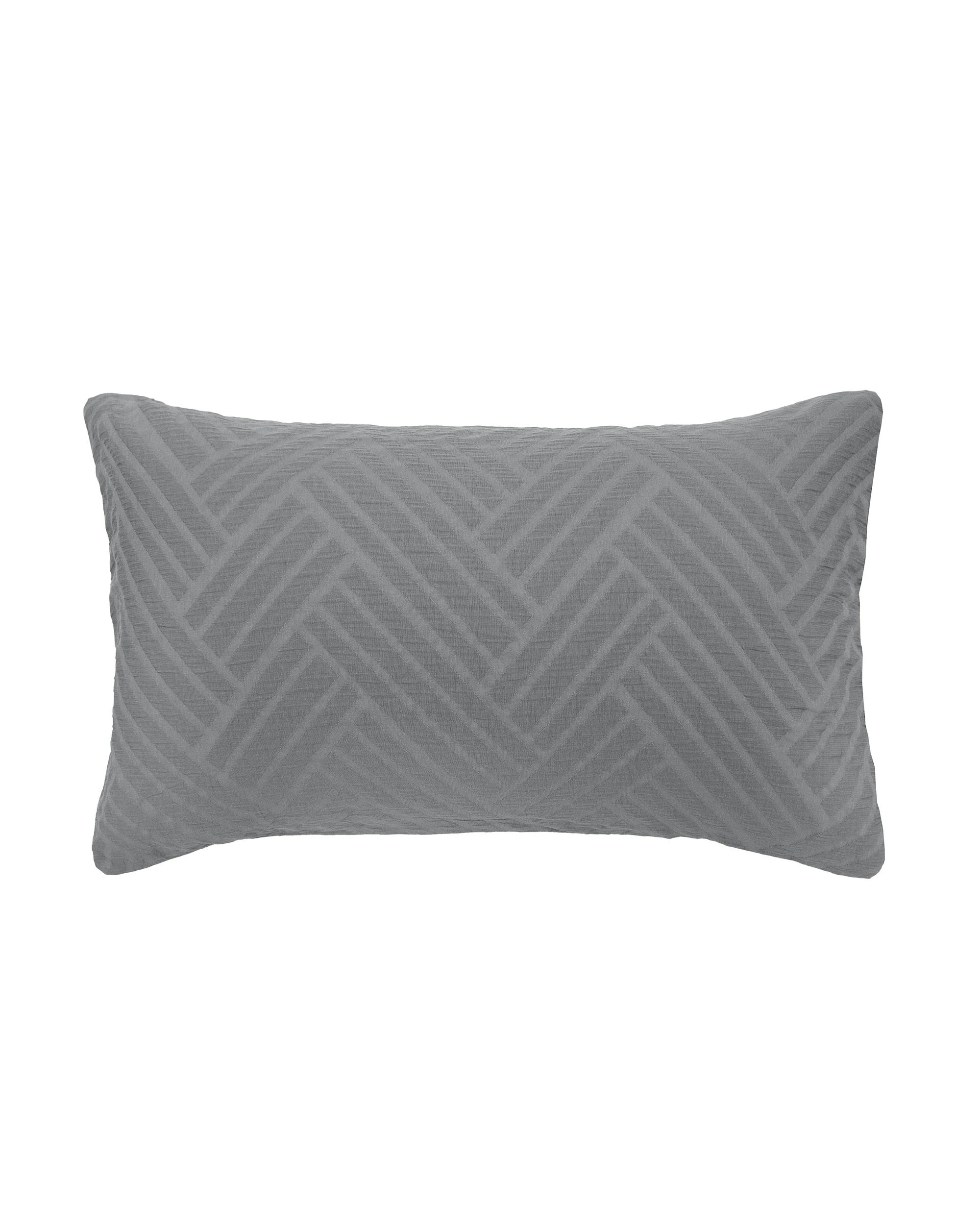 2 Bambury Panama Jacquard Cotton-Polyester Blend  Easy Care Machine Washable  Quilt Cover Set  Steel - Queen Bed - Grey, 2 of 4