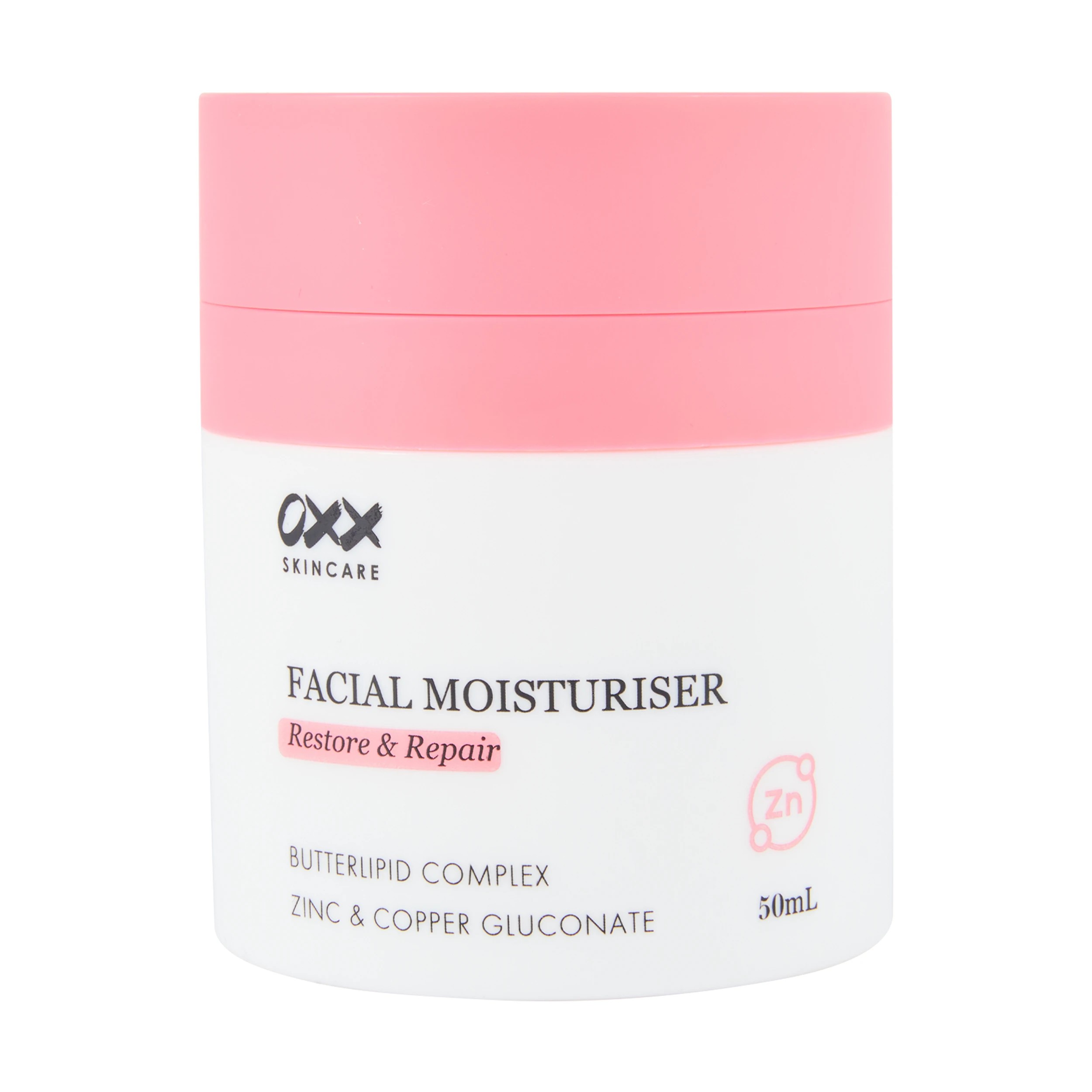 1 OXX Skincare Restore & Refine Facial Moisturiser 50ml - Butterlipid Complex, Zinc and Copper Gluconate, 1 of 4