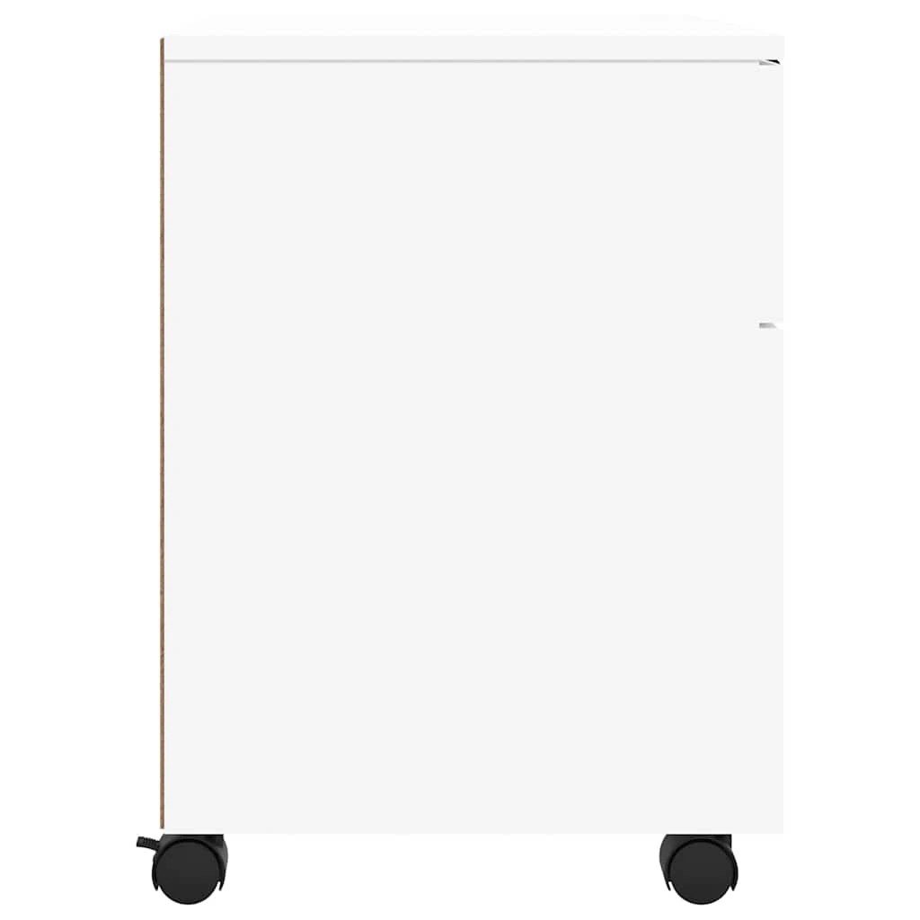 5 vidaXL Mobile File Cabinet with Wheels Ample Storage - White, 5 of 9