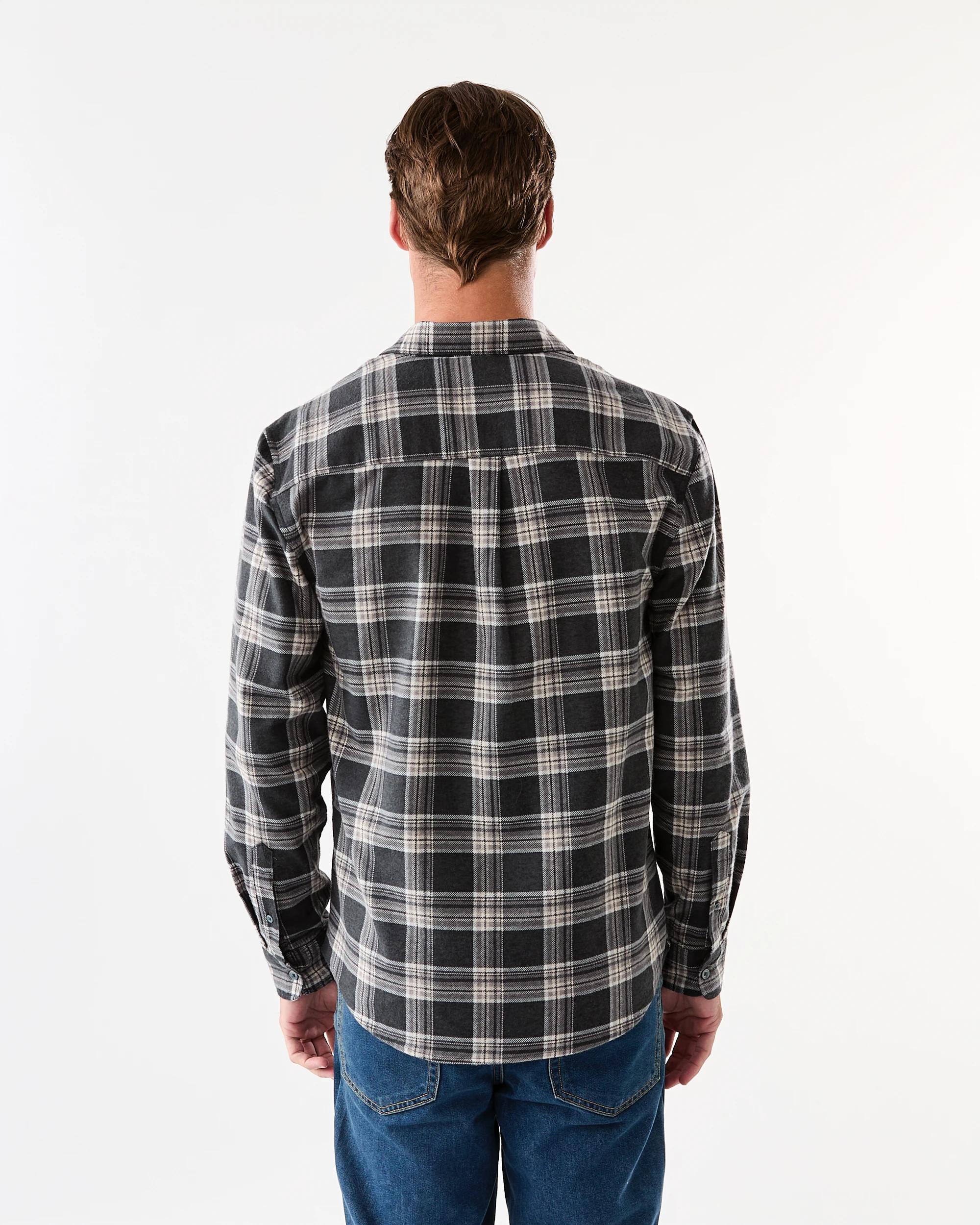 3 Long Sleeve Printed Plaid Shirt Blk Check, 3 of 7
