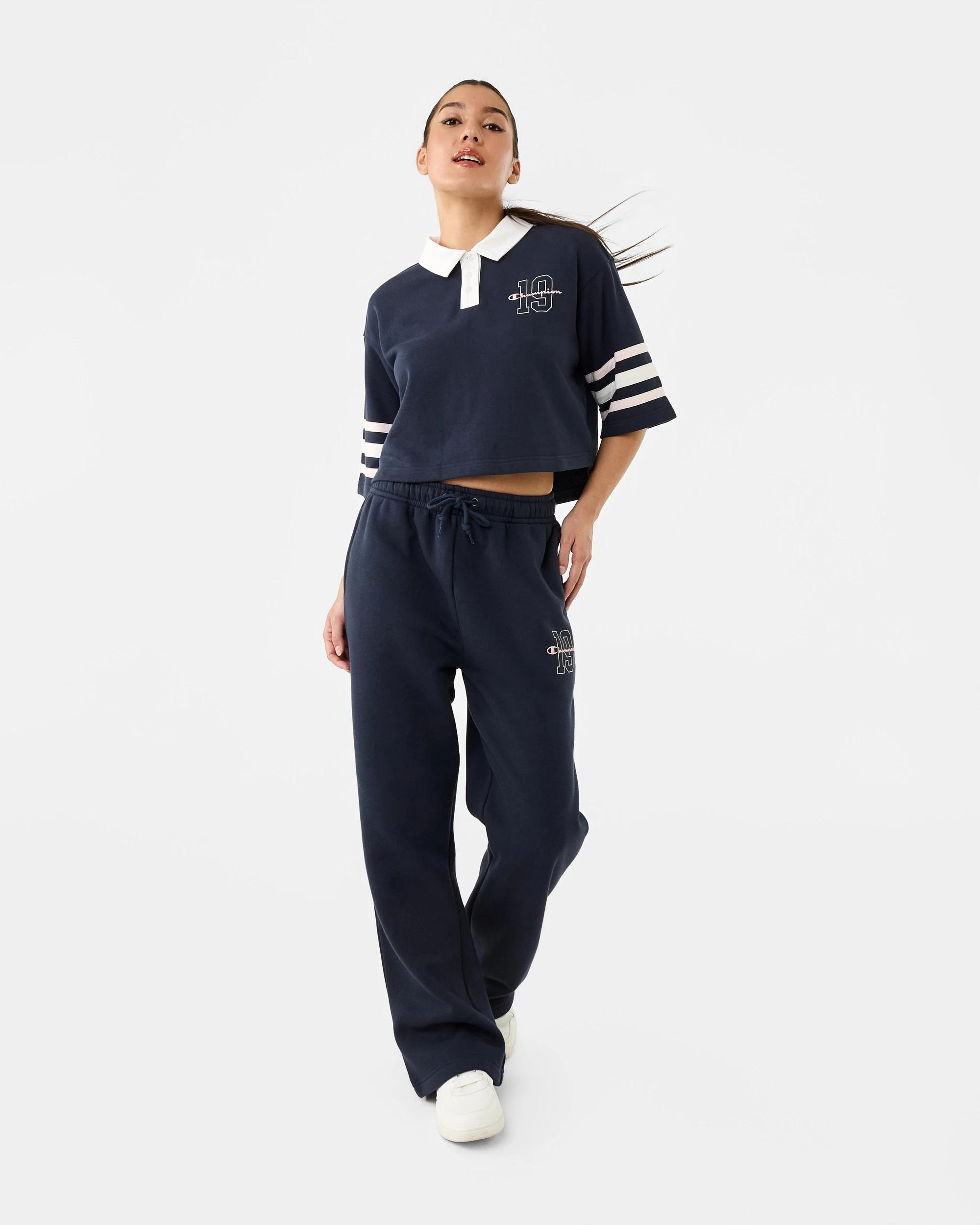 2 Champion Varsity Womens Wide Trackpants Navy, 2 of 7