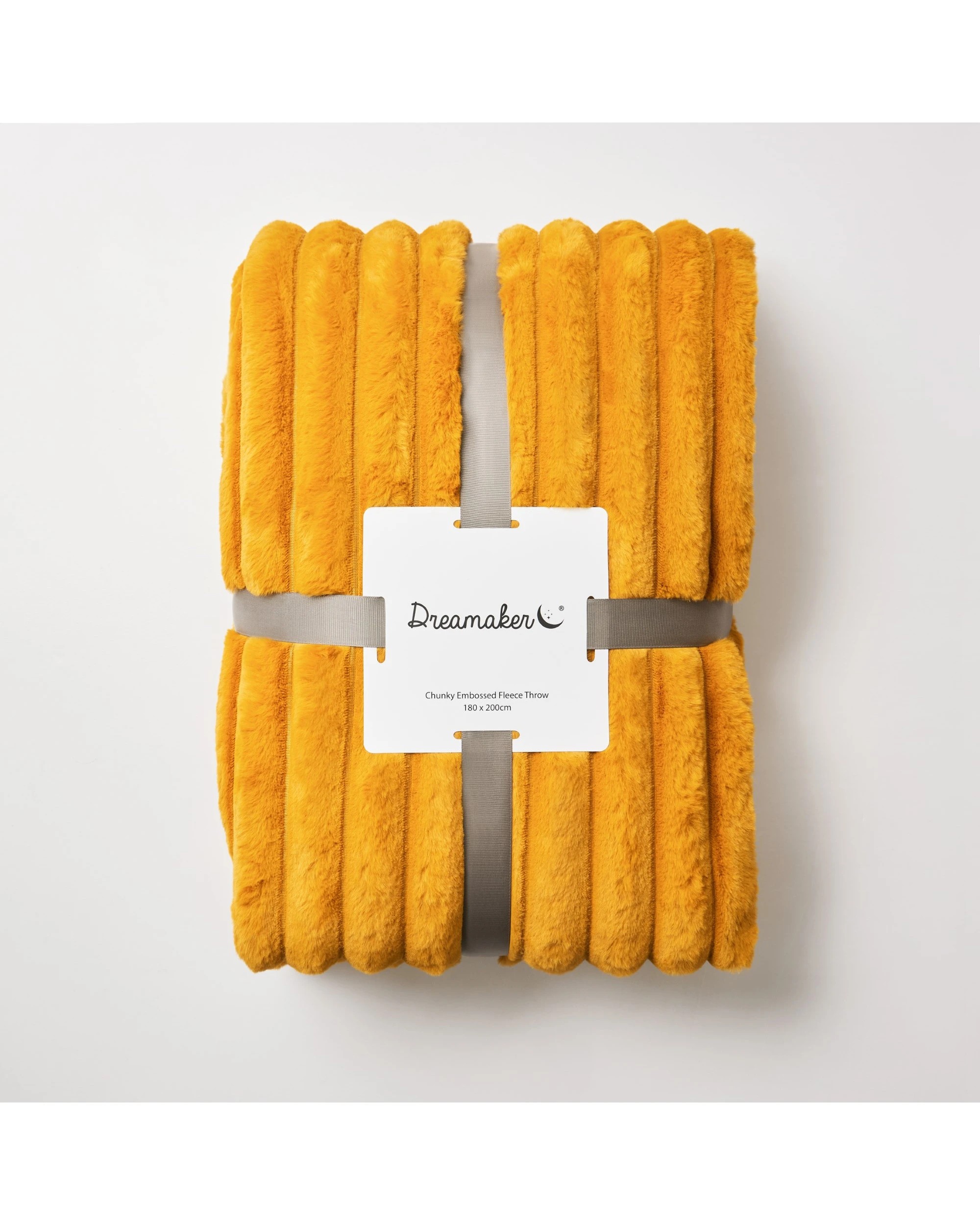 4 Dreamaker Chunky Embossed Fleece Throw 180x200cm - Mustard Gold, 4 of 5