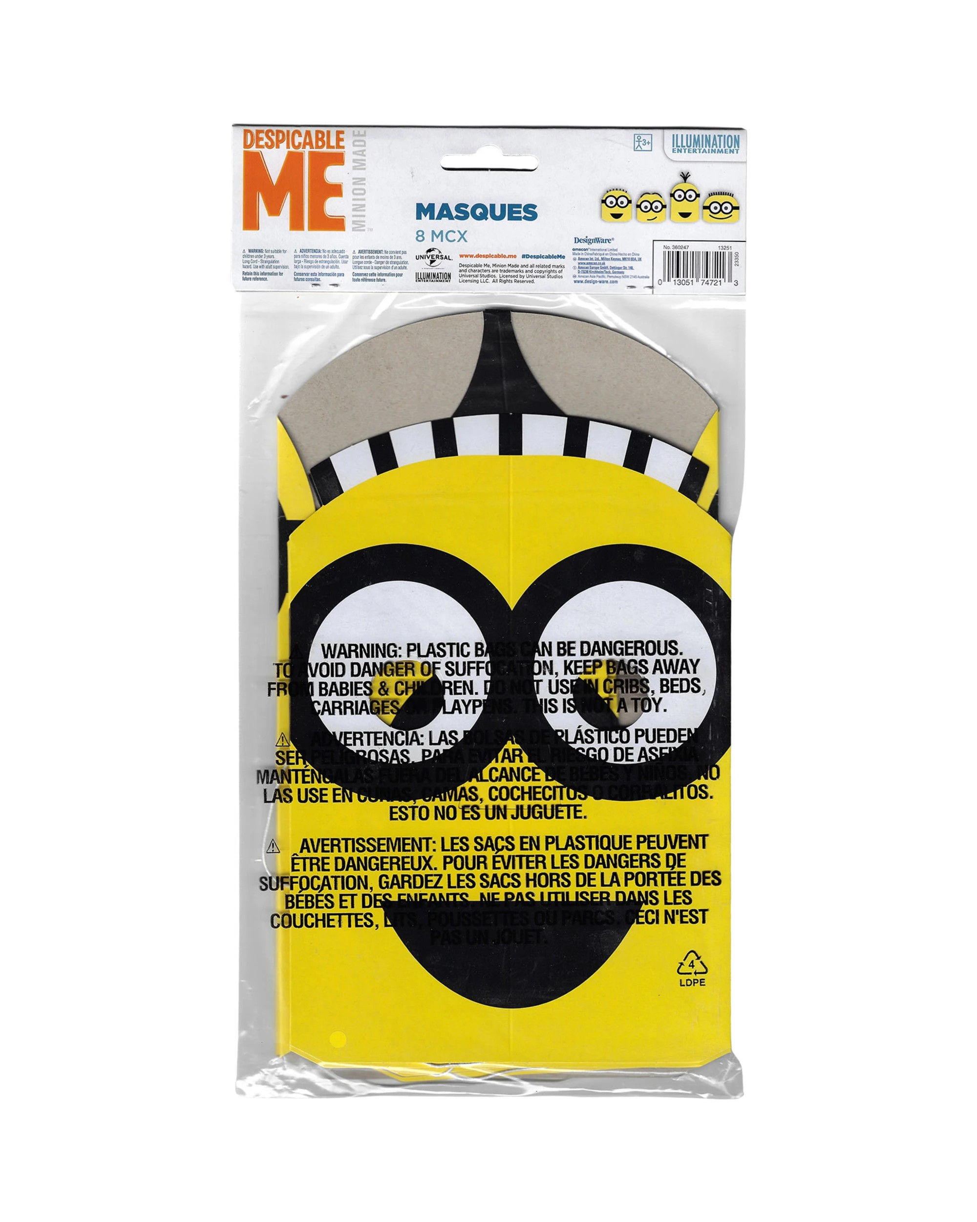 3 Despicable Me Despicable Me 3 Party Masks Pack of 8, 3 of 3