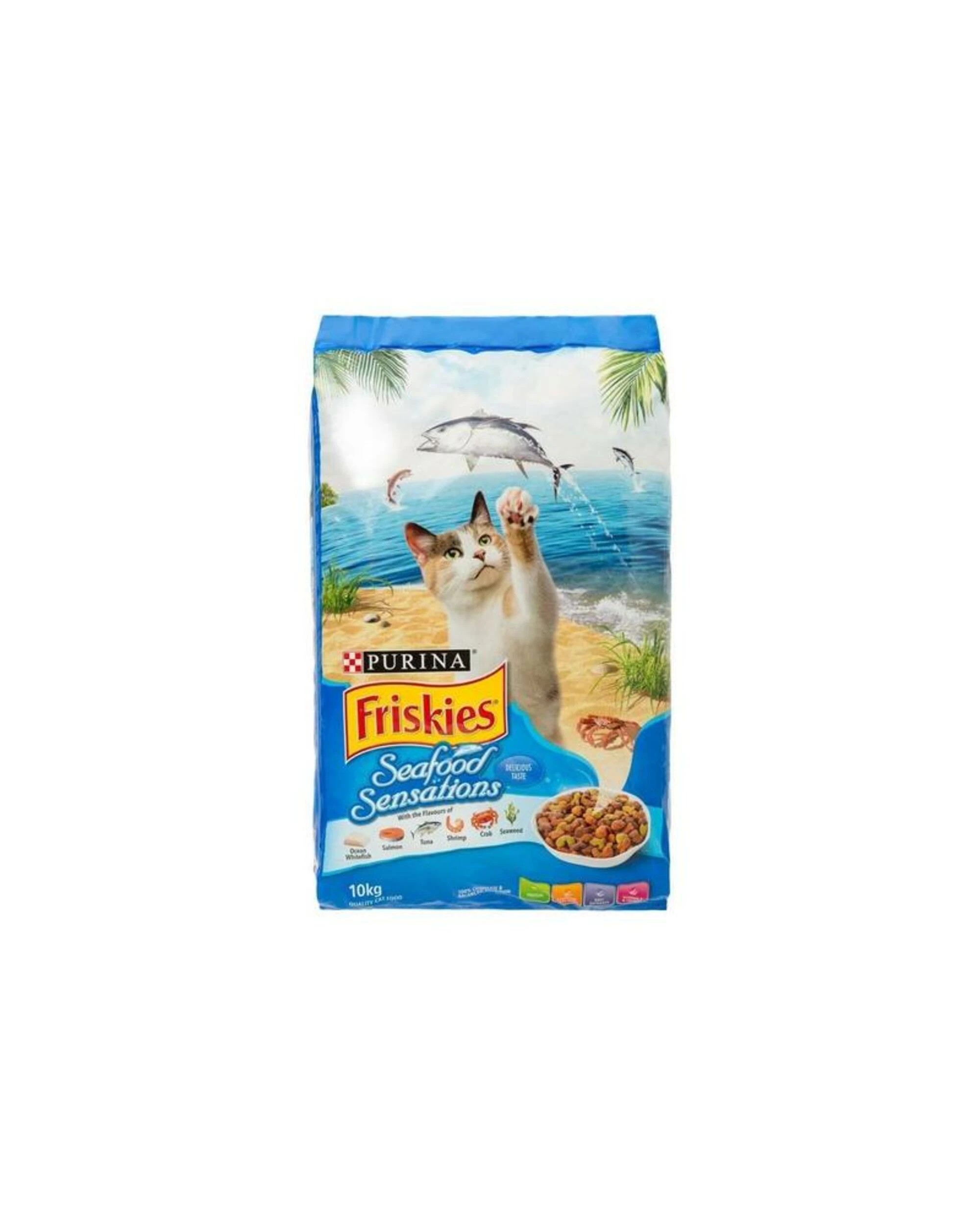1 Purina Friskies Seafood Sensations Adult Dry Cat Food 10kg, 1 of 1