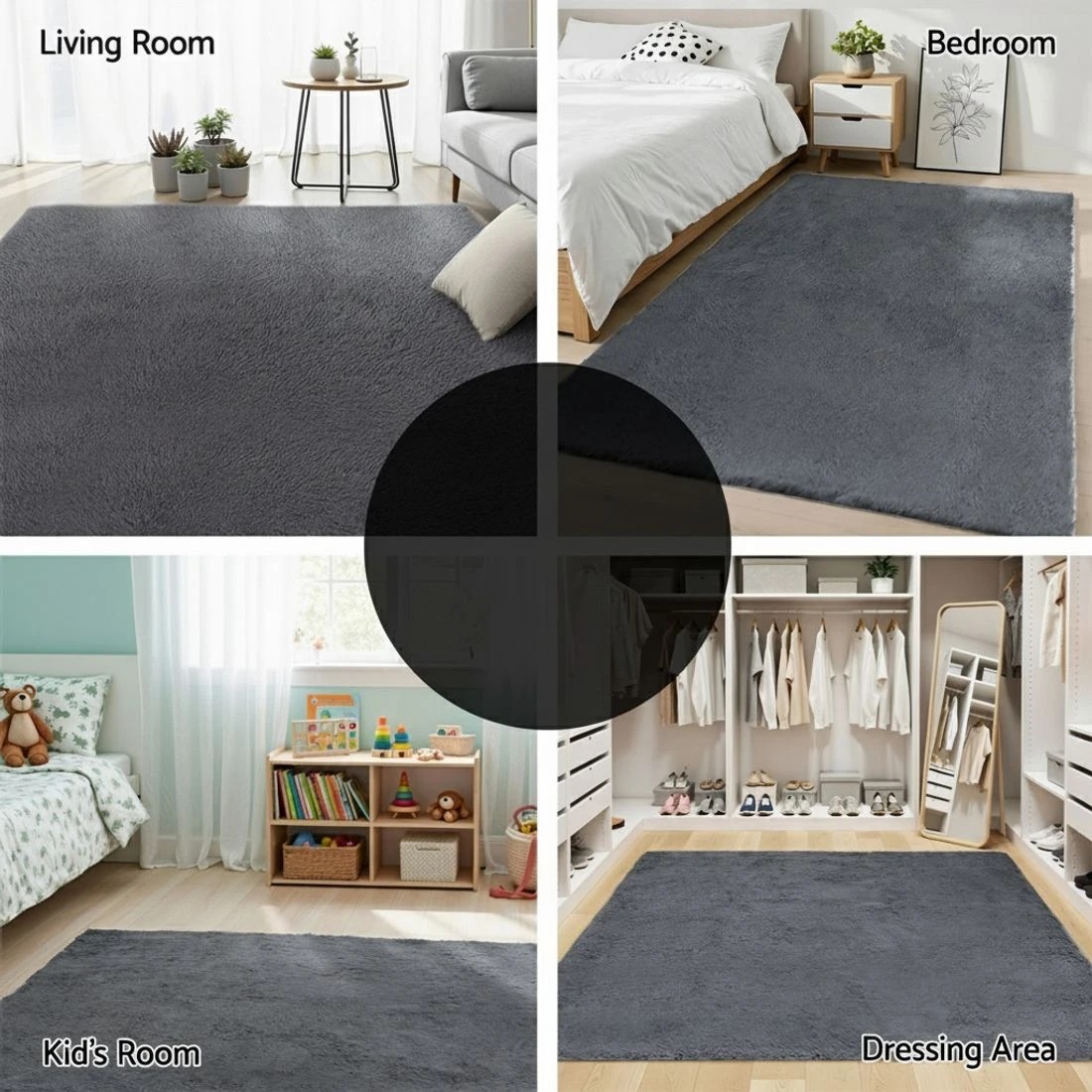 8 Artiss Floor Rug 200x290cm Plush Area Shaggy Rug Living Room Bedroom Carpet - Grey, 8 of 9
