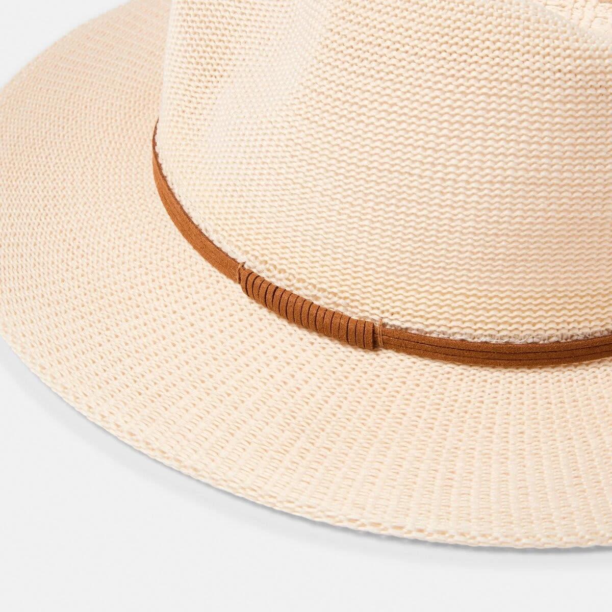 2 Metal Trim Fedora Hat NATURAL, 2 of 2