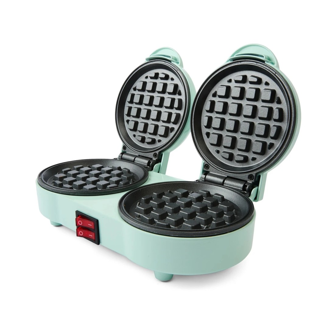 4 Double Waffle Maker - Green, 4 of 10