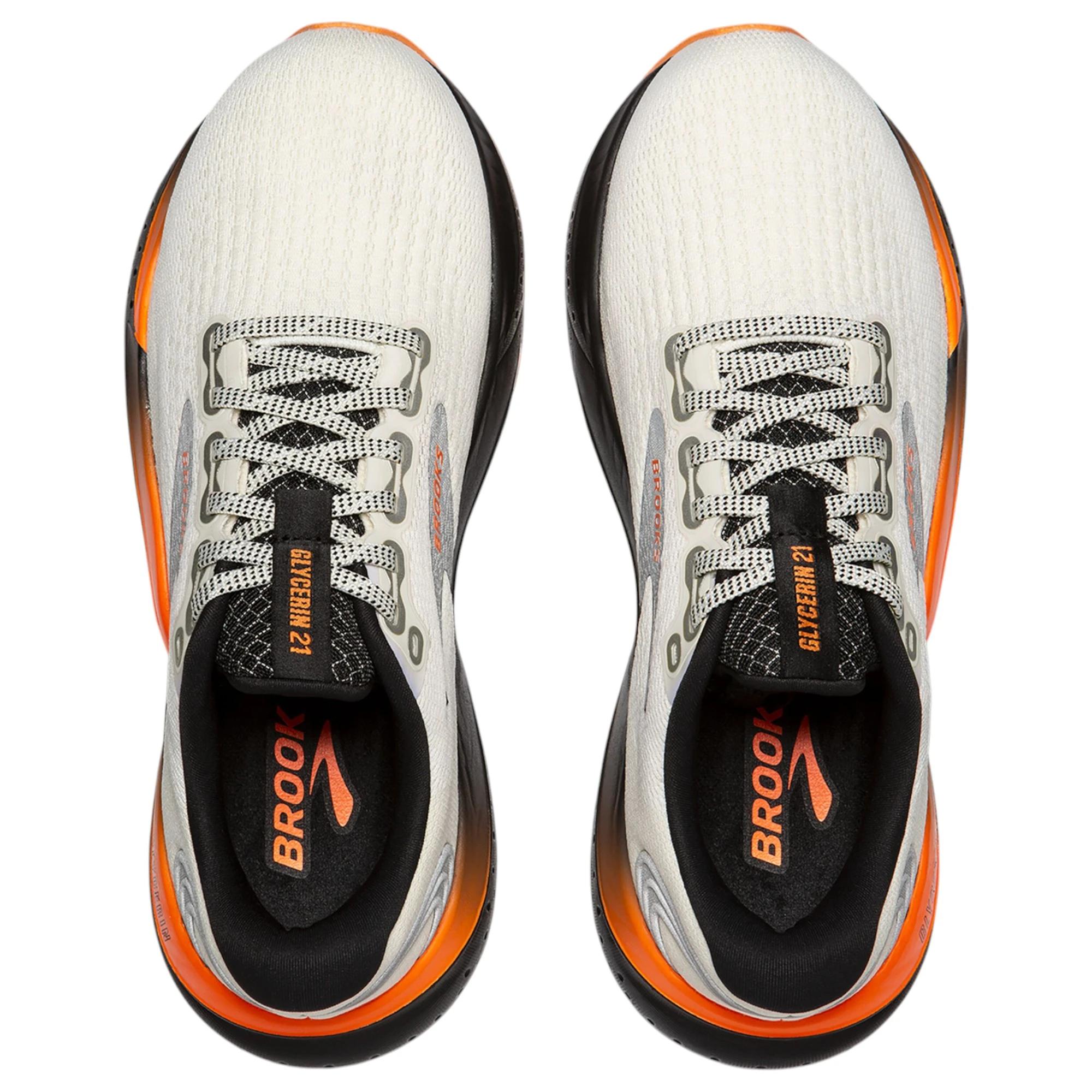 7 Brooks Womens Glycerin 21 Athletic Running Shoes ECRU/ORANGE/BLACK, 7 of 7