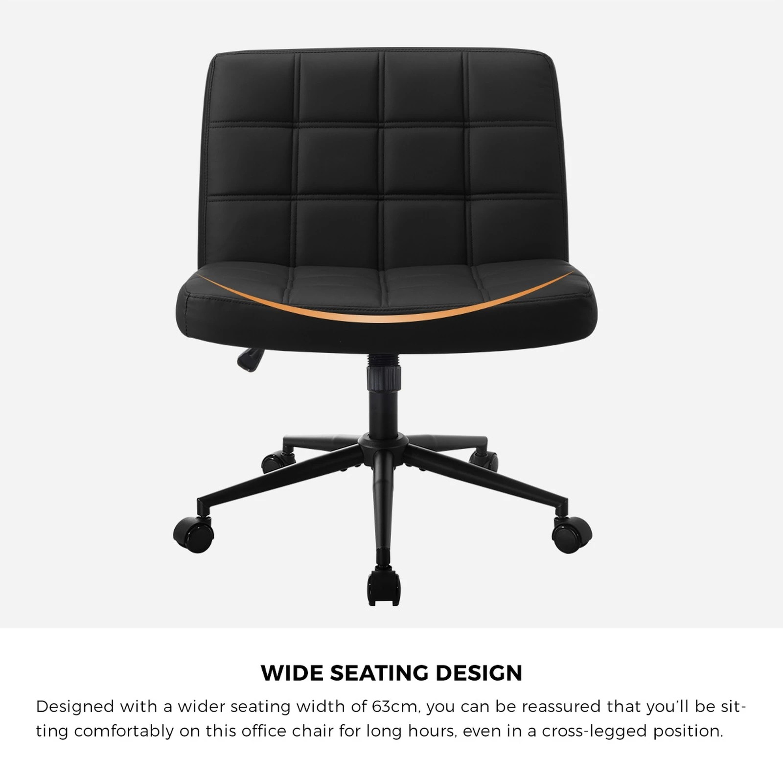 4 Oikiture Armless Office Desk Chair Faux Leather
 - Black, 4 of 9