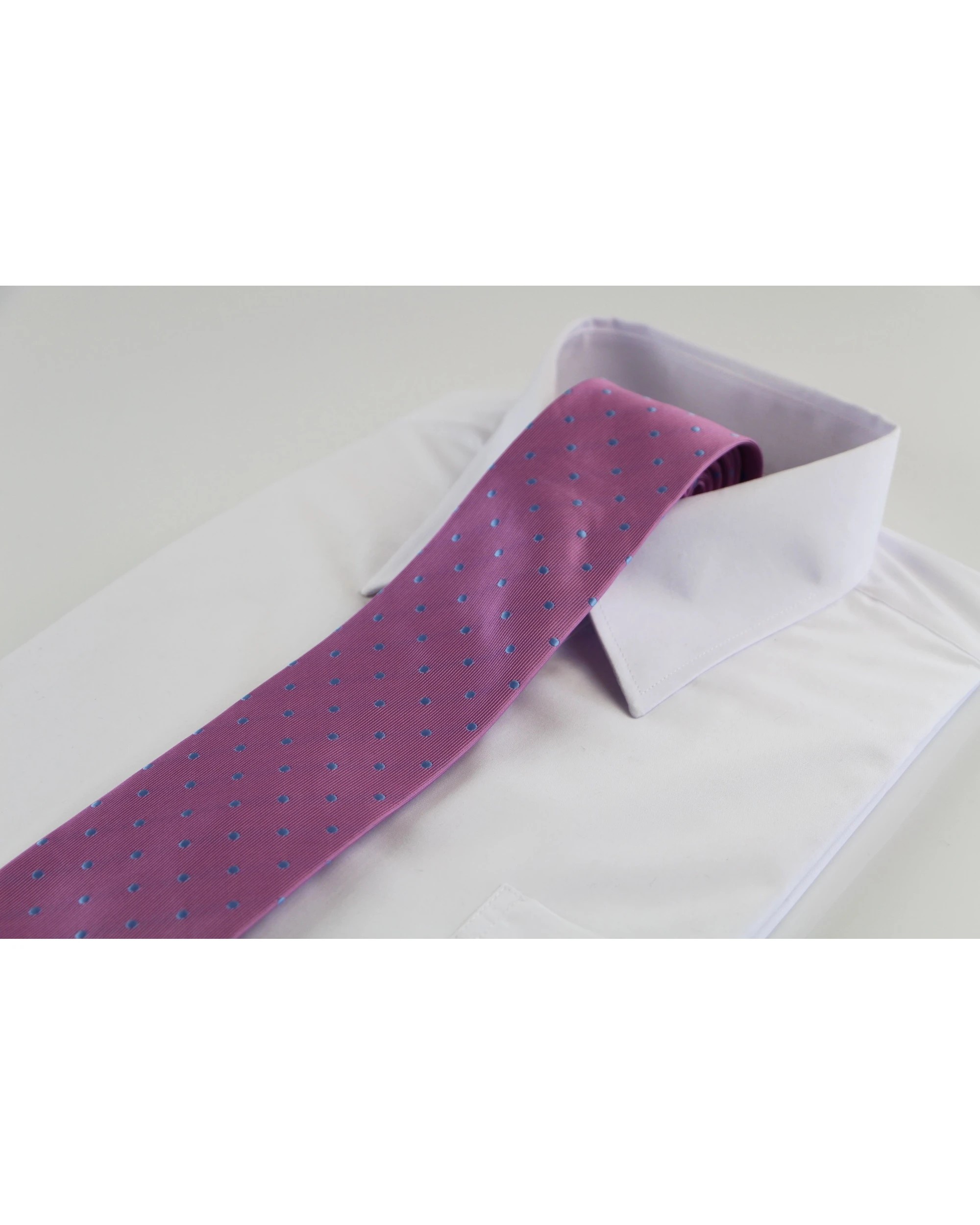 1 Zasel Mens Violet & Baby Blue Mini Polka Dot Patterned 8cm Neck Tie - Multi, 1 of 3