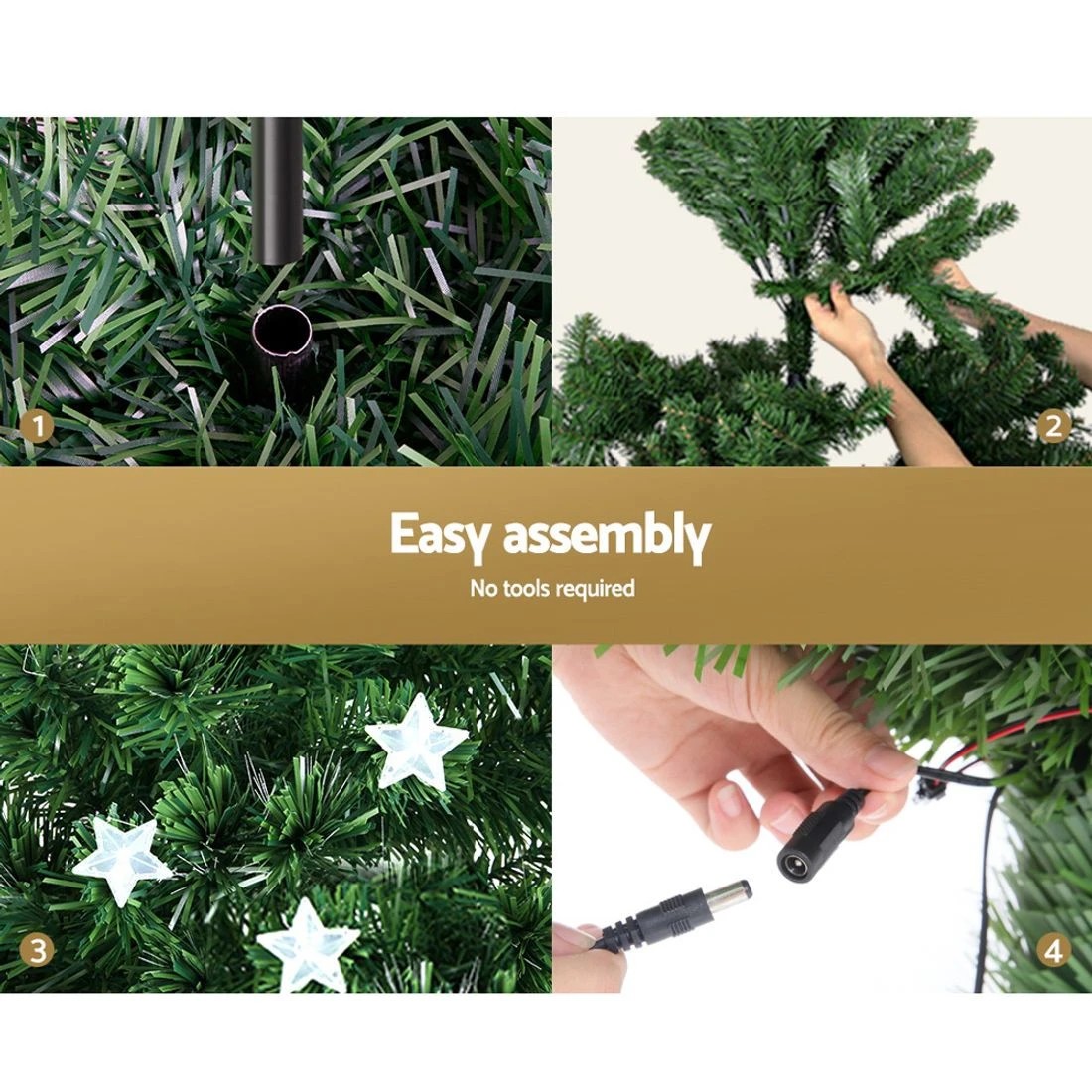 4 Jingle Jollys 1.8m Christmas Tree Optic Fibre Led Xmas Tree Durable Space Saving Modern Decor Easy Assembly
 - green, 4 of 8