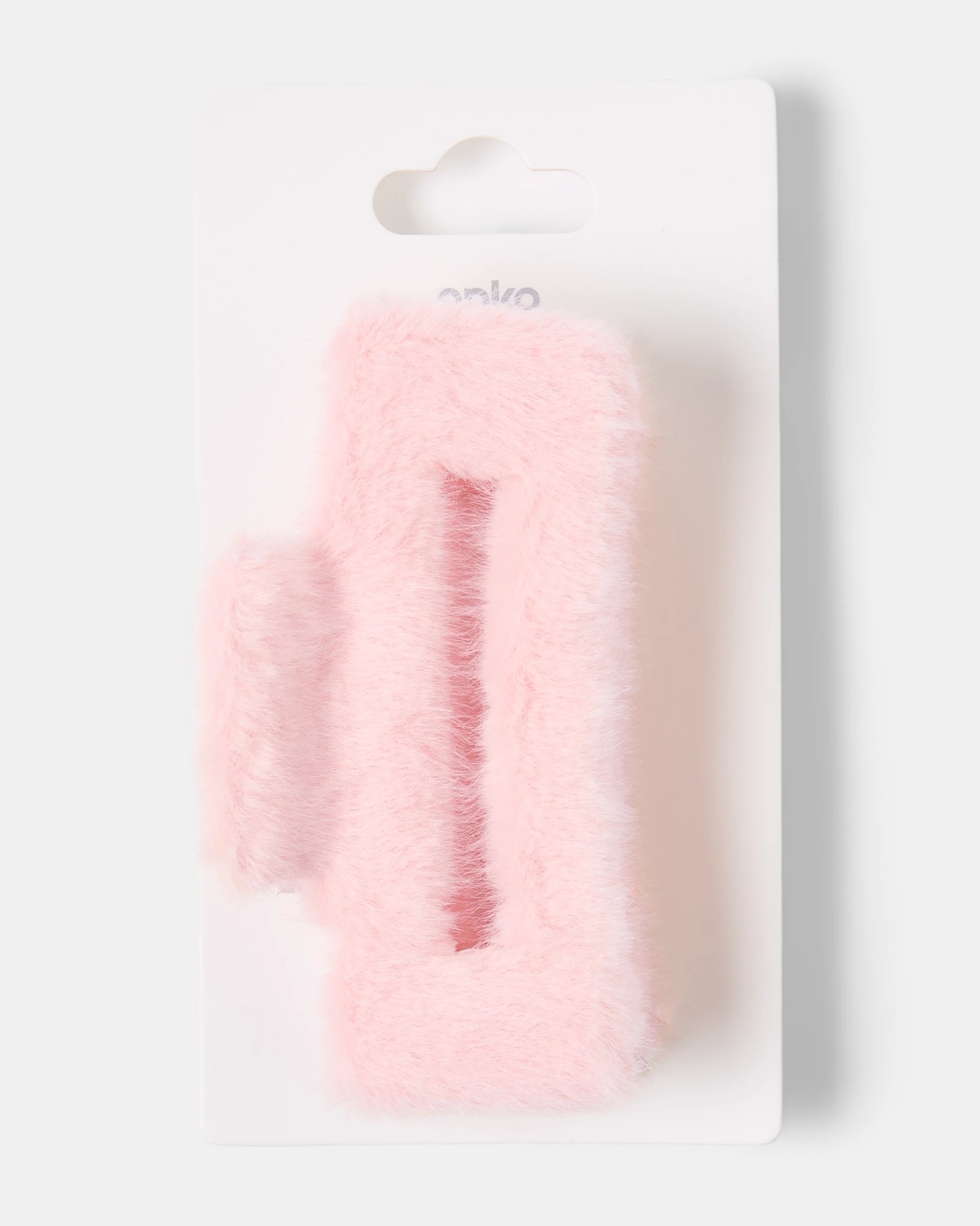 4 Pink Faux Fur Rectangle Claw Hair Clip, 4 of 4