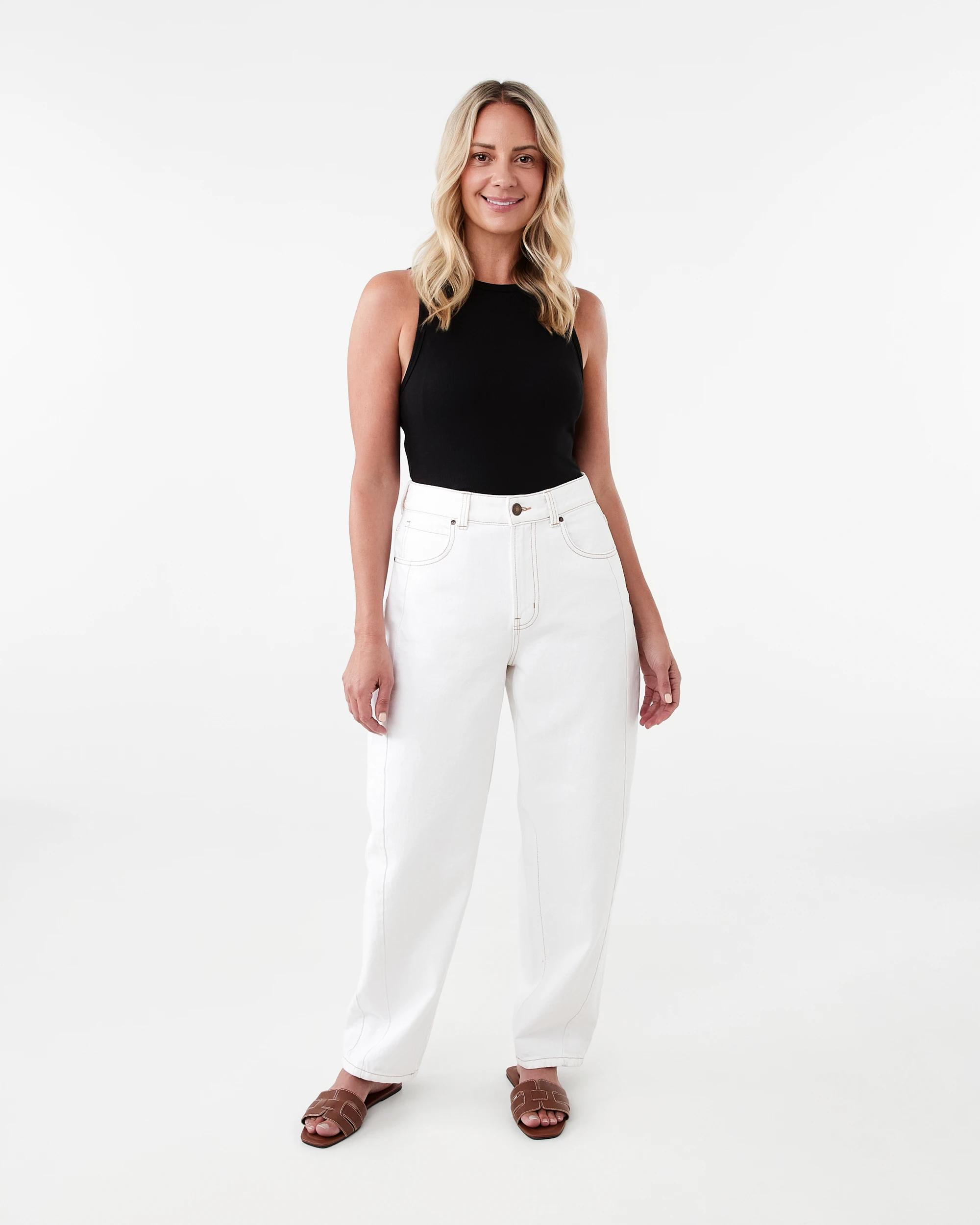 2 Barrel Leg Jeans Ecru, 2 of 9