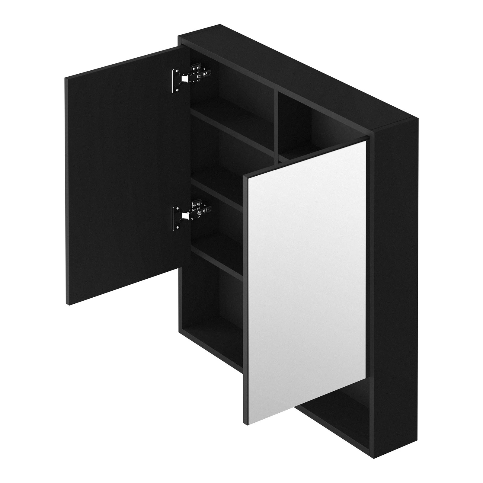 6 Welba Bathroom Mirror Cabinet Storage 750x750mm - Black, 6 of 7