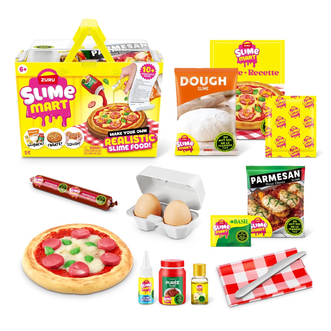 3 13 Piece Zuru Slime Mart Make Your Own Realistic Slime Food Playset - Pizza, 3 of 9
