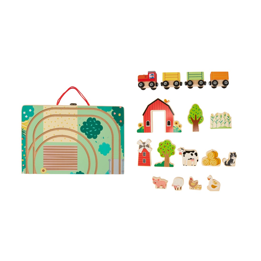 2 17 Piece Wooden Take Along Train Set, 2 of 8