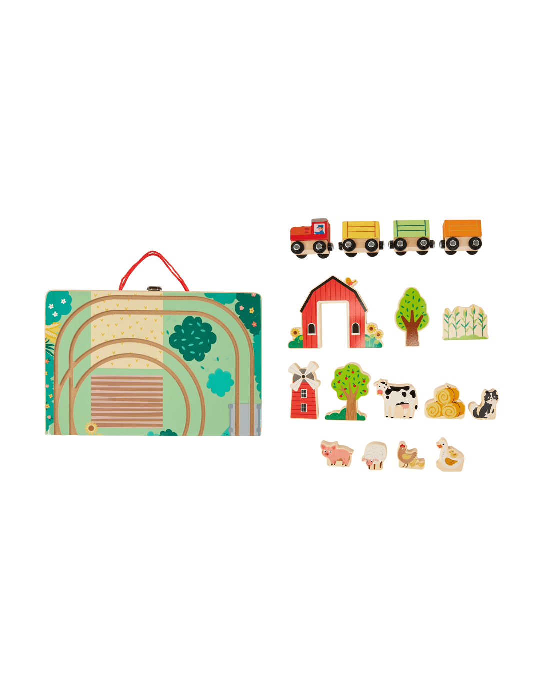 2 17 Piece Wooden Take Along Train Set, 2 of 8