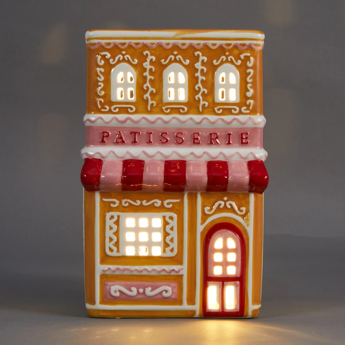1 Light Up Ceramic Gingerbread Patisserie, 1 of 6