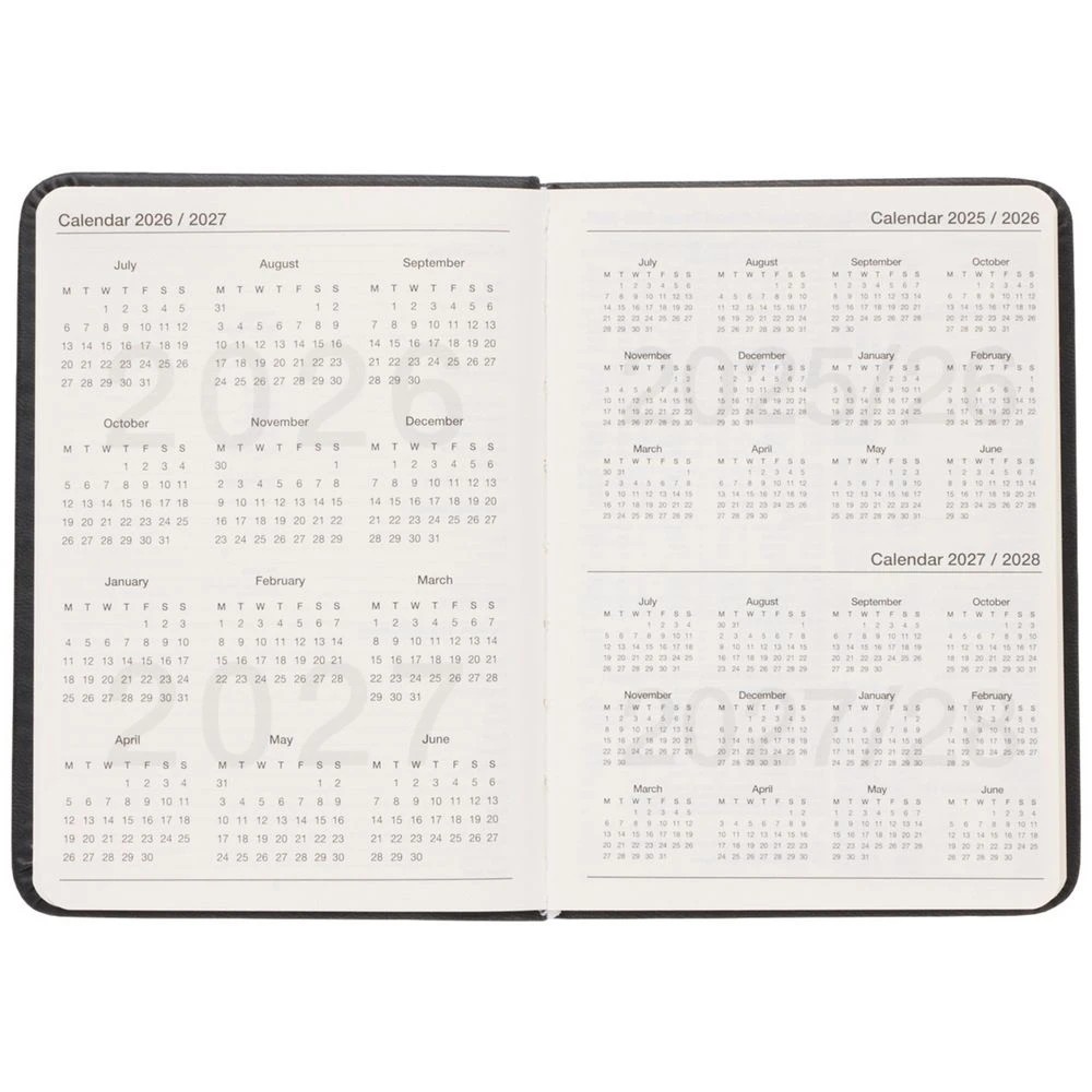 3 J.Burrows A6 Week to View PU FY26/27 Diary Black, 3 of 6