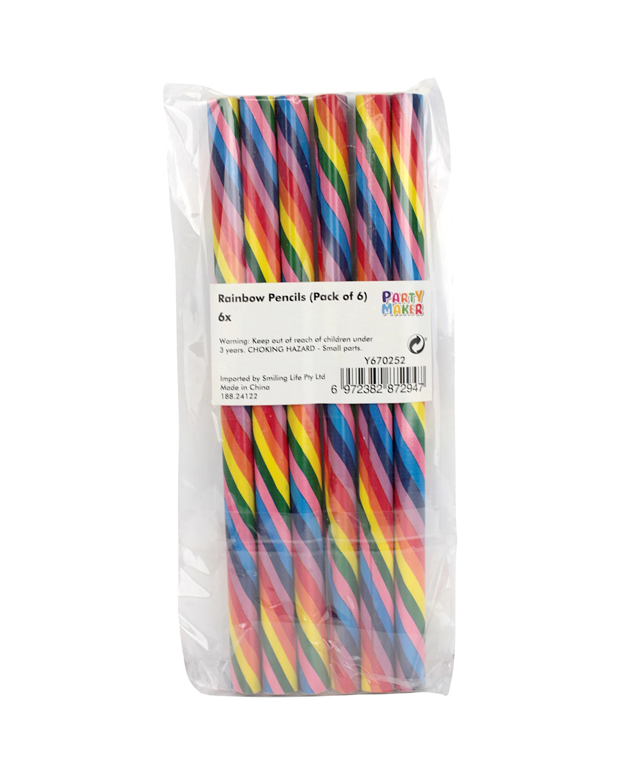 3 Partyrama Rainbow Coloured Pencils Pack of 6 - Multi, 3 of 3