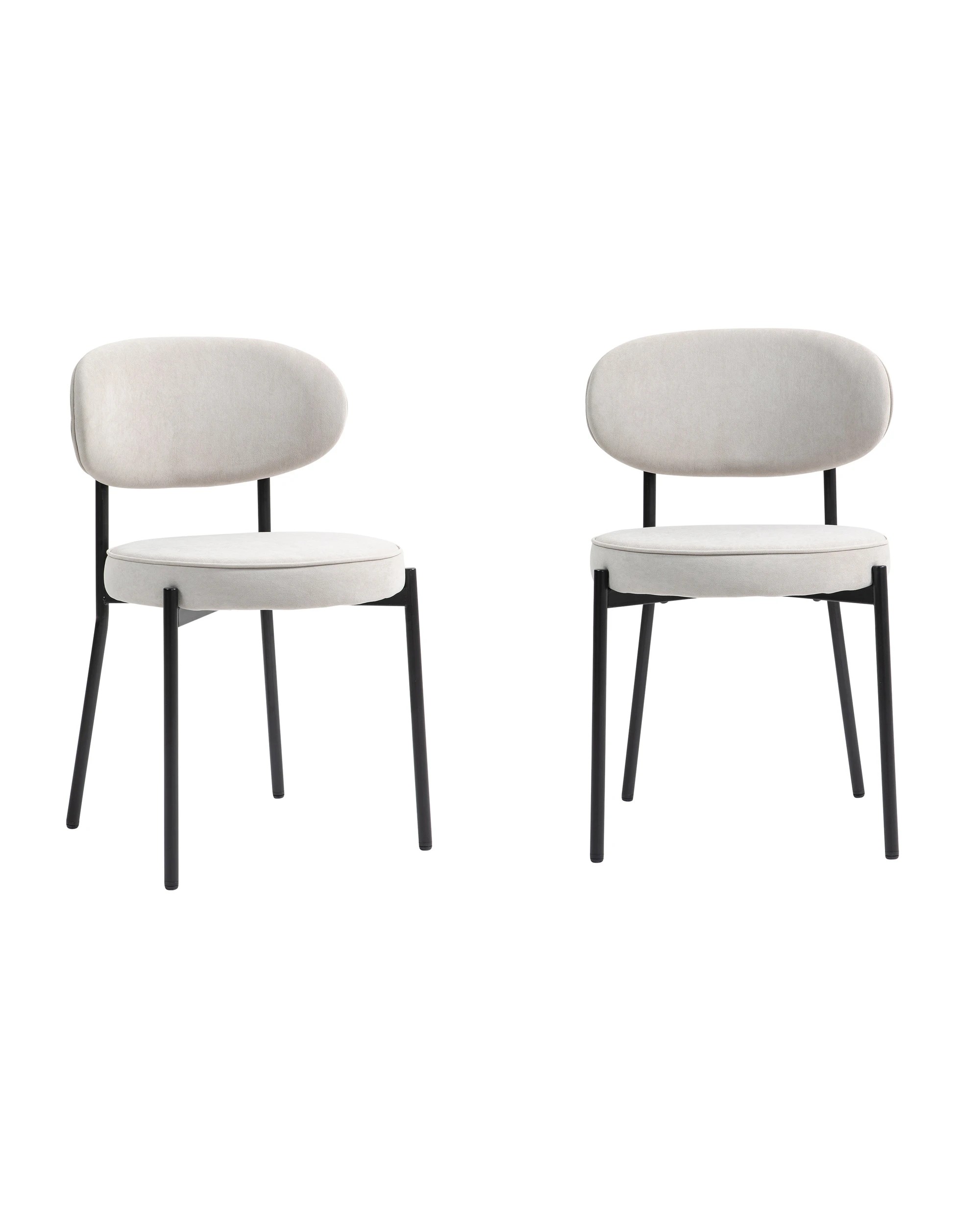 1 IHOMDEC Round Dining Chair Set of 2 - Grey - Grey, 1 of 10