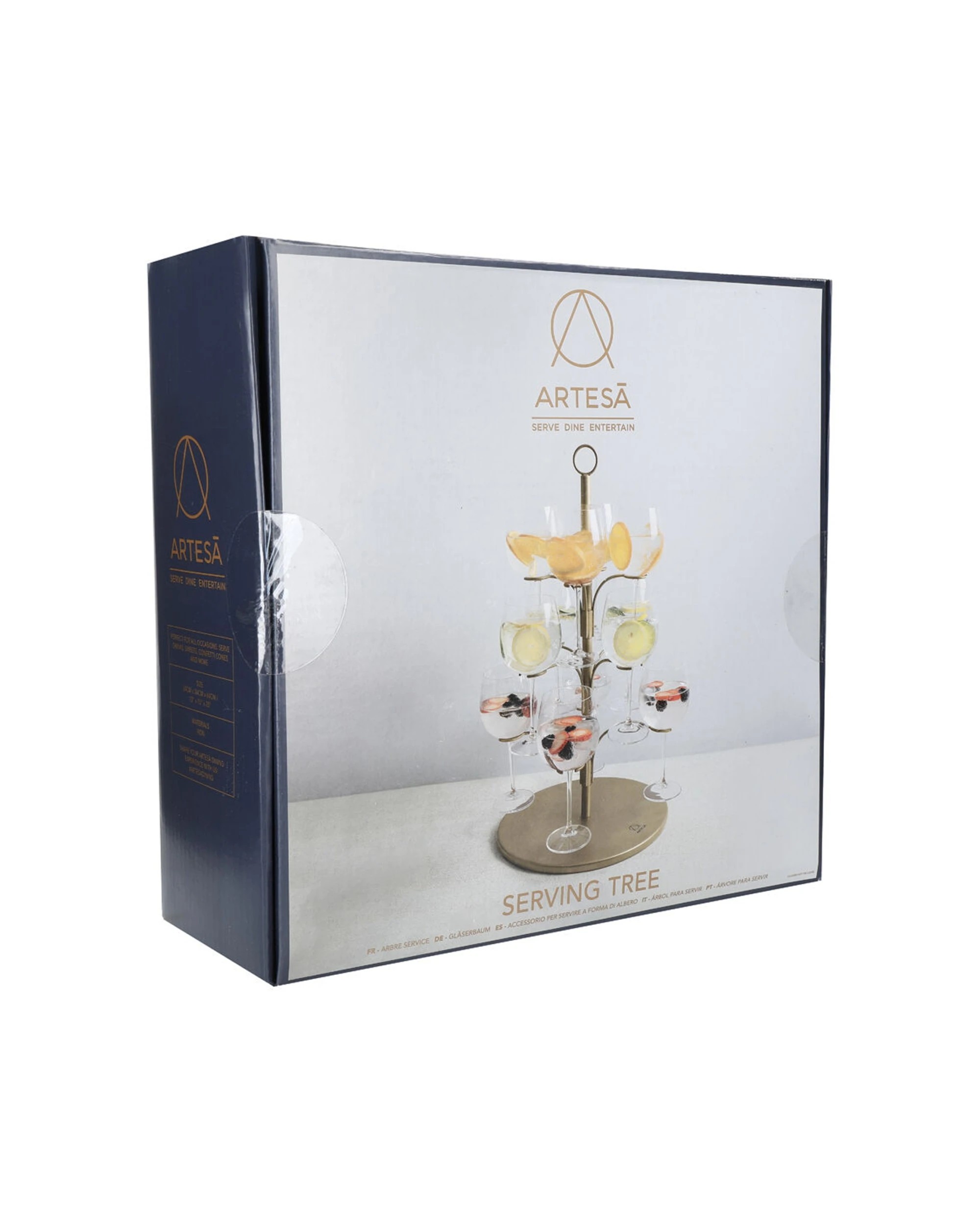 2 Artesa Gin and Cocktail Serving Tree Centrepiece Holds 12 Glasses - Gold, 2 of 4