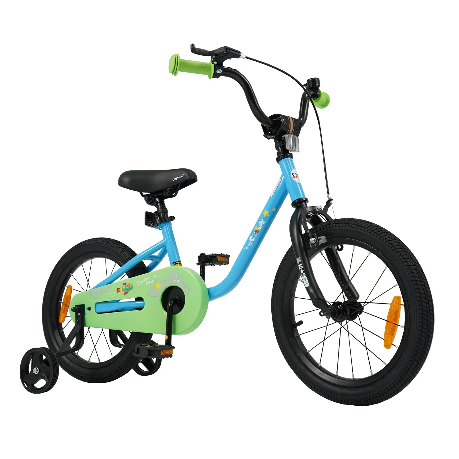 1 Costway 40cm Kids Bike Children Bicycle w/Training Wheel & Adjustable Seat - Blue, 1 of 3