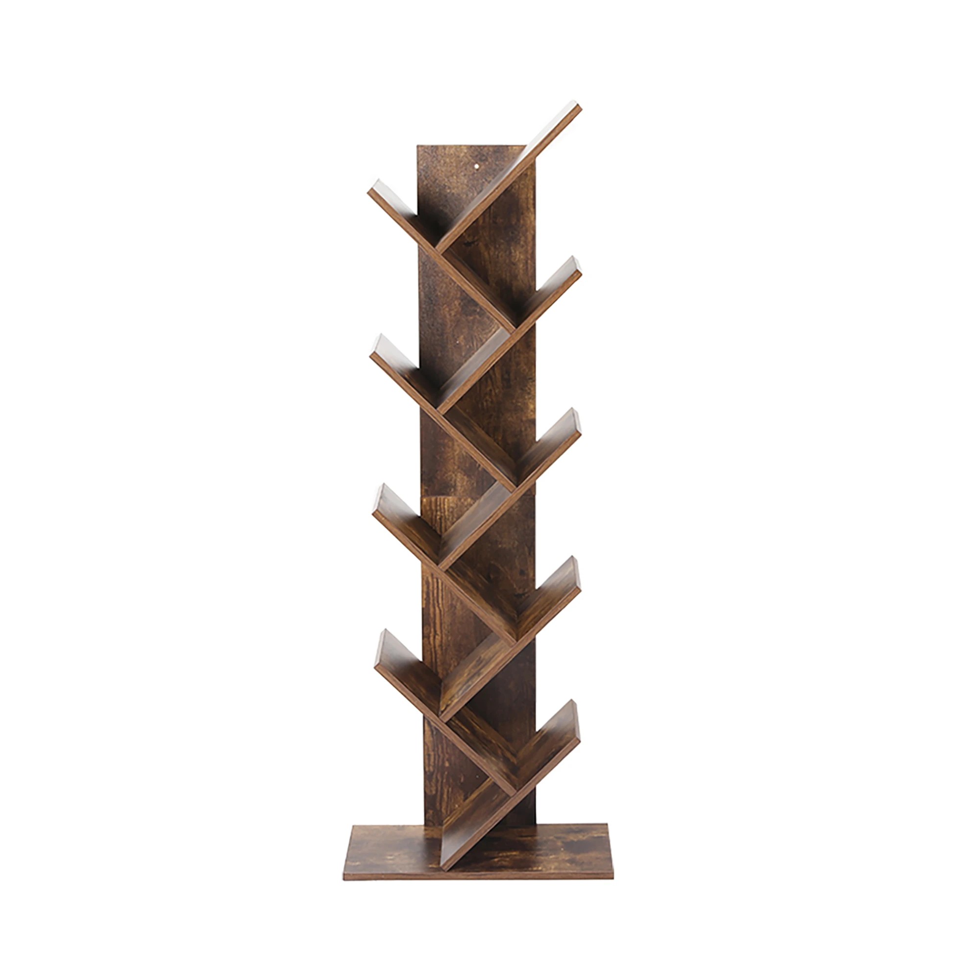 2 Levede Bookshelf Wooden Tree Bookcase 8-Tier Storage Home Decor Display Stand, 2 of 6
